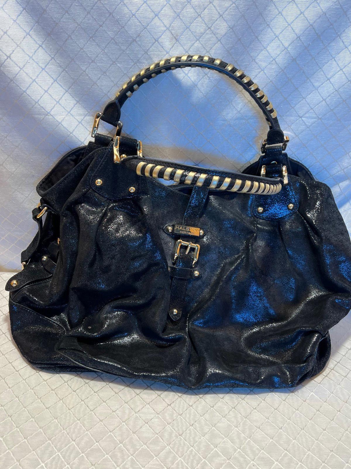 Other Halston Heritage Leather Boho Bag Black Purse/Gold Hardware Size ONE SIZE - 1 Thumbnail