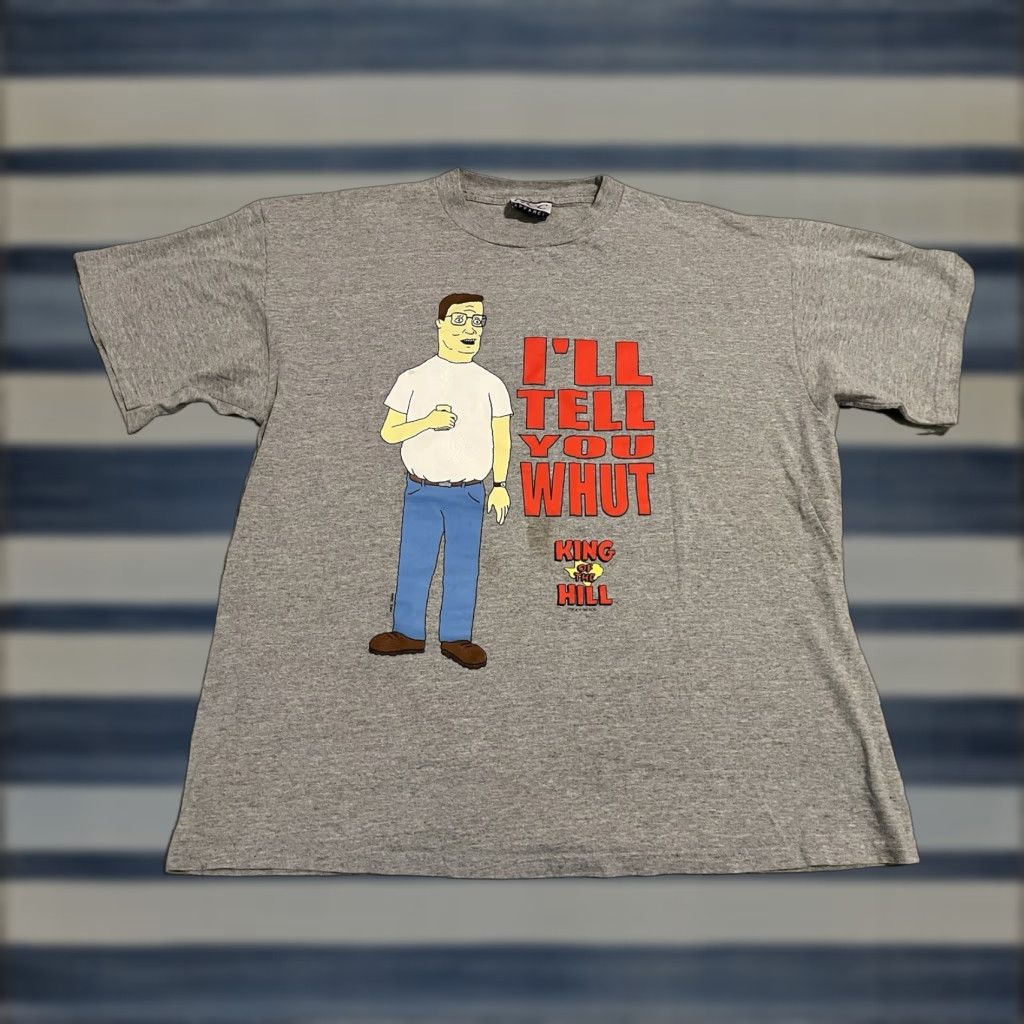 Vintage VINTAGE 1999 King of the Hill Shirt Fox Hank I'll Tell You Whut NCC Size XL Gray Crew Neck Short Sleeve Cotton Polyester Men T-Shirt Size US XL / EU 56 / 4 - 1 Thumbnail