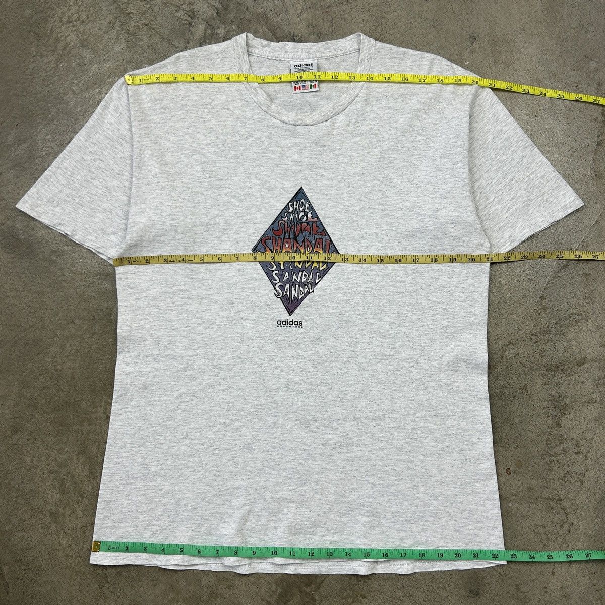 Vintage 1990s Adidas Sandal Tee Size US XL / EU 56 / 4 - 16 Thumbnail