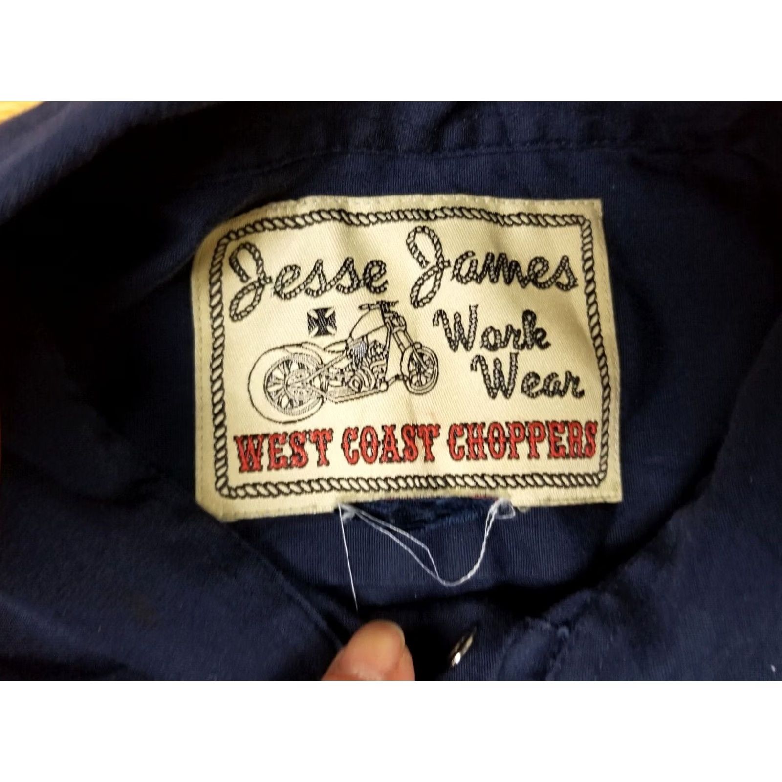 Vintage VINTAGE West Coast Choppers Motorcycle Jesse James Navy Work Wear Shirt L Navy Blue Cotton T-Shirt Mens Brazil? Size US L / EU 52-54 / 3 - 4 Thumbnail