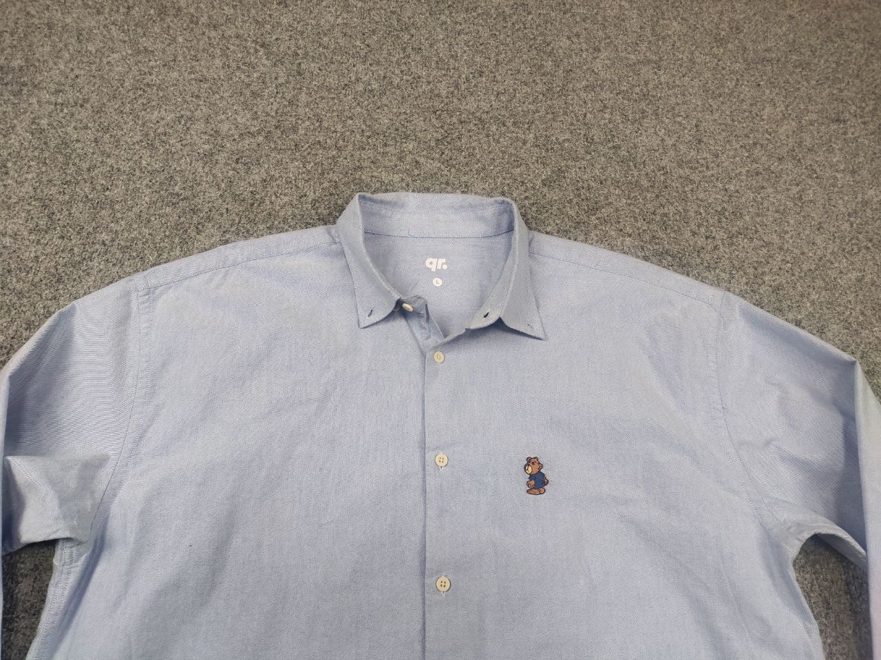 Japanese Brand QR. Design Casual blue Japan style Long sleeve button Shirt Size US L / EU 52-54 / 3 - 3 Thumbnail