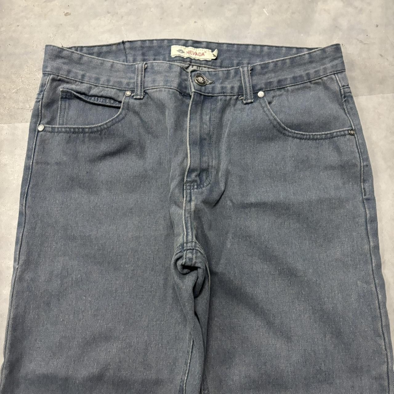 Japanese Brand × Vintage Crazy Vintage Y2K/2000s Faded Dark Blue Wash Essential Denim Jeans! Size US 33 - 5 Thumbnail
