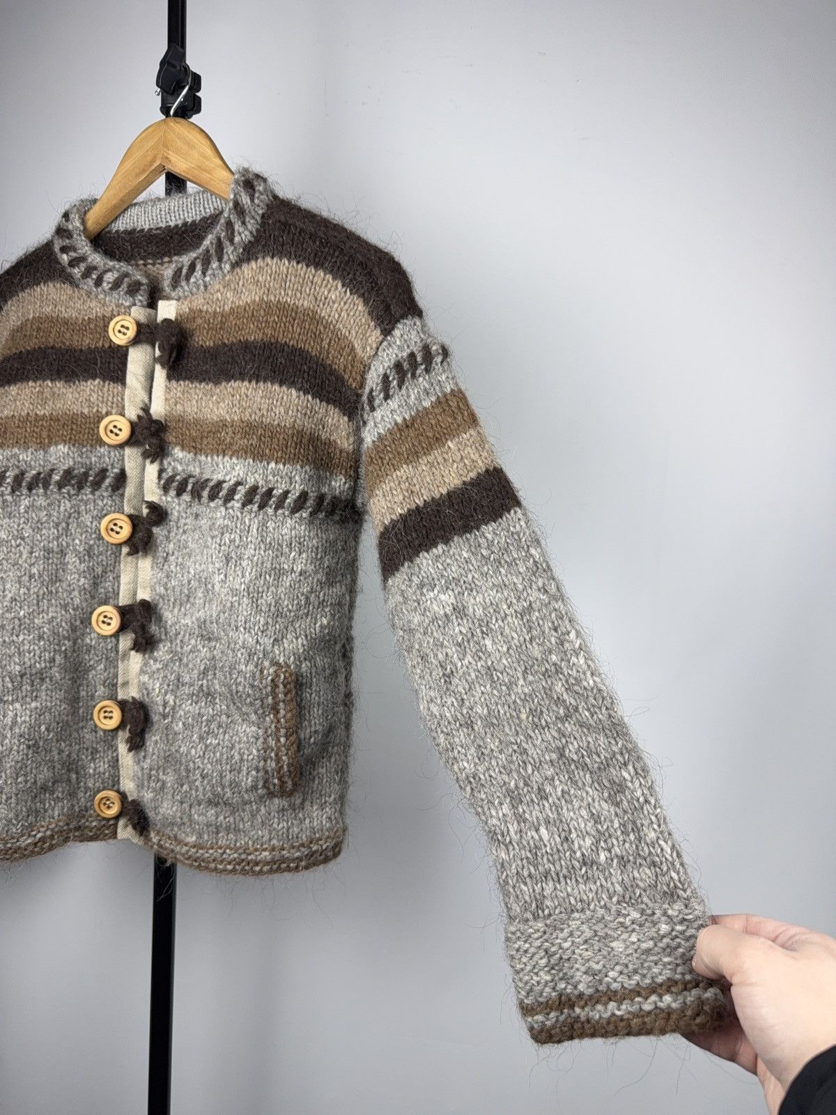 Japanese Brand Retro Vntg 90s Norwegian Hand Knit Wool Cardigan Dale Style Size S / US 4 / IT 40 - 5 Thumbnail