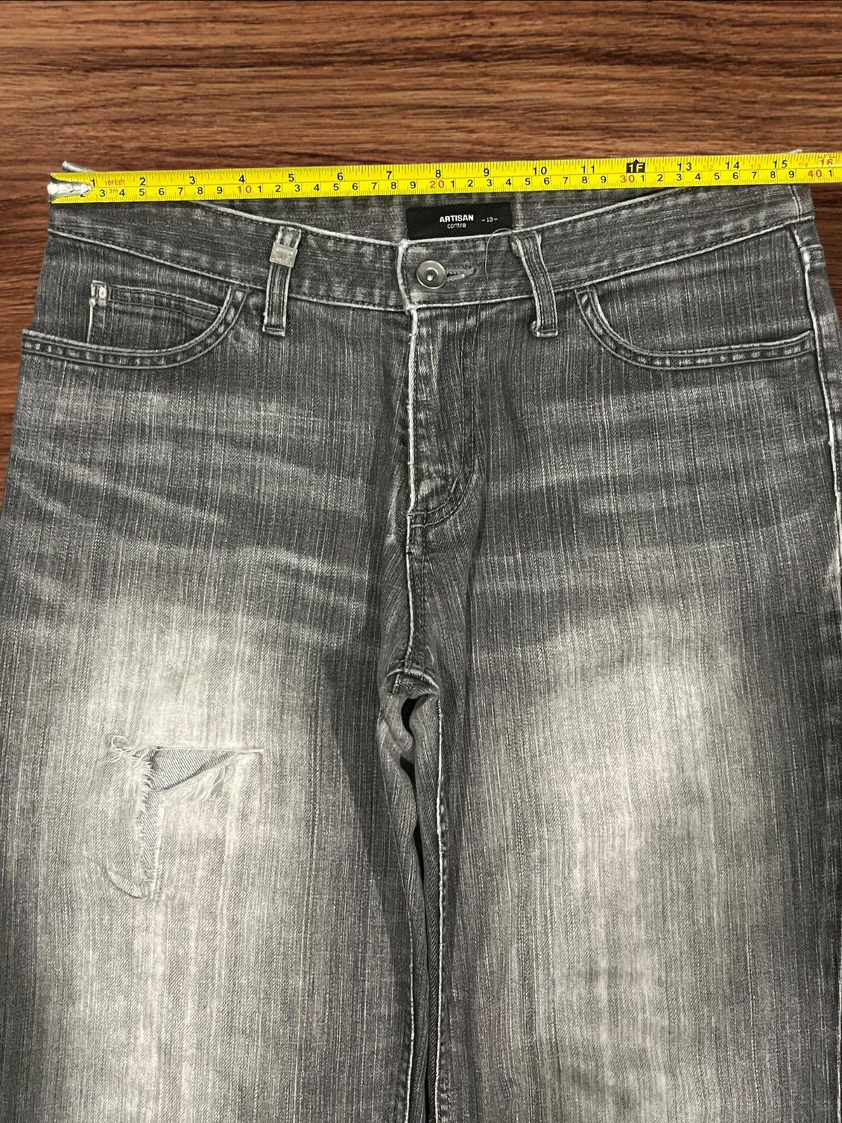 Japanese Brand Vintage Japanese Brand Artisan Contre Distressed Flare Jeans Size US 30 / EU 46 - 14 Thumbnail