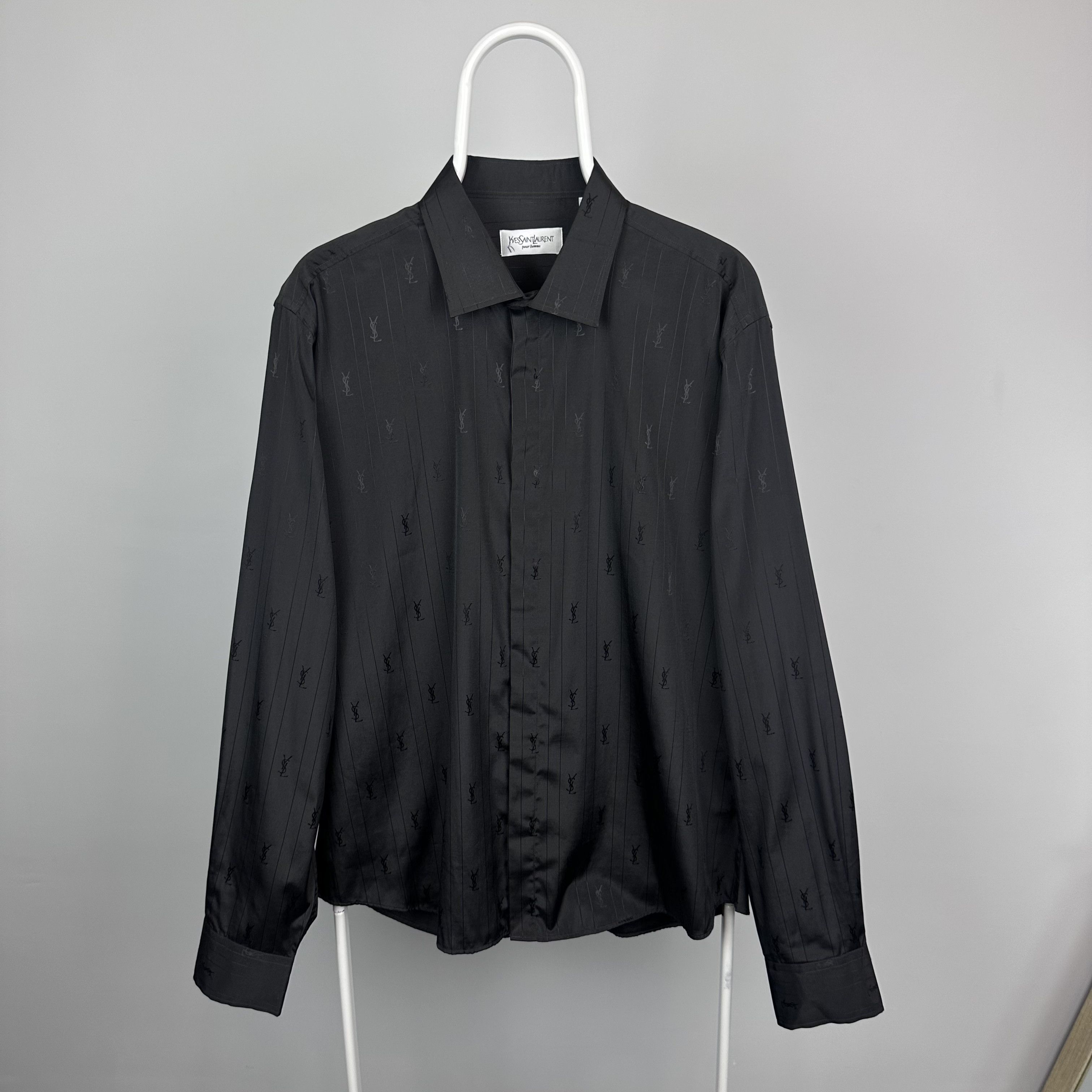 Yves Saint Laurent Yves Saint Laurent shirt monogram logo L black Size US L / EU 52-54 / 3 - 3 Thumbnail