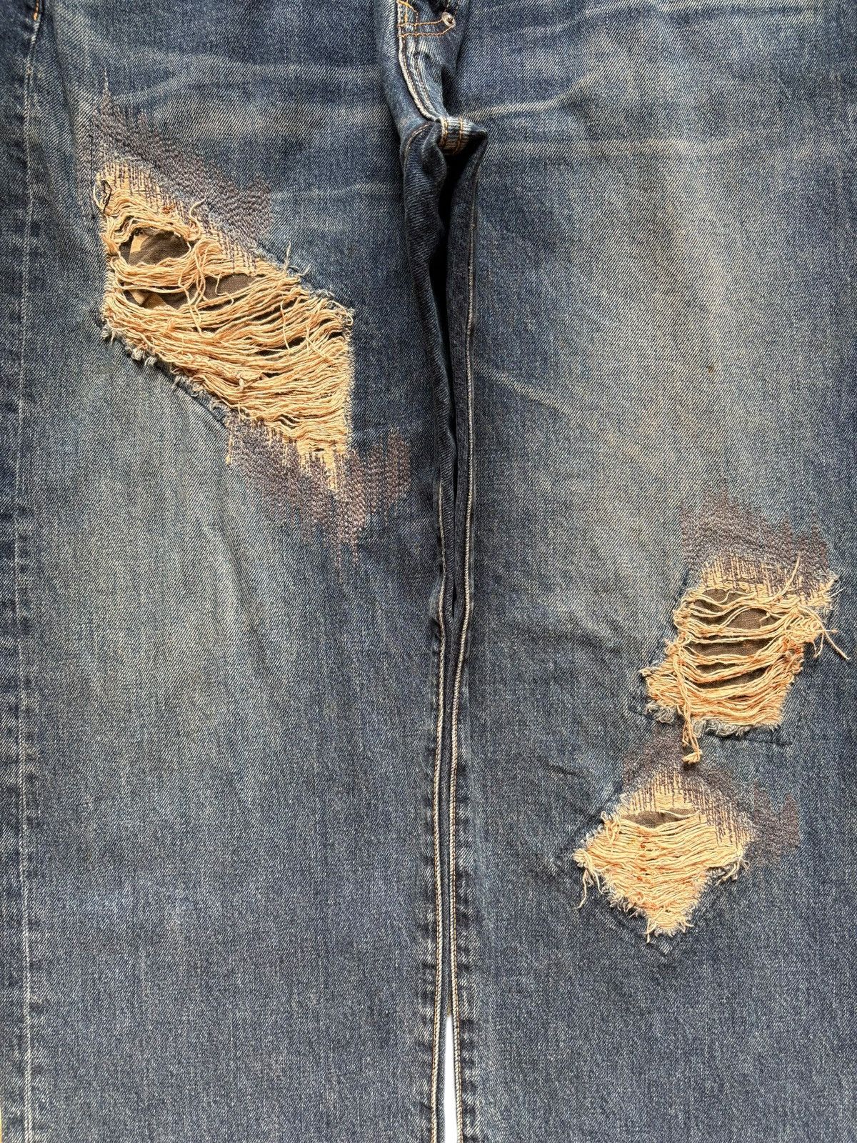 Japanese Brand Vintage Japanese Swagger Mud Wash Patched Baggy Jeans Size US 36 / EU 52 - 5 Thumbnail
