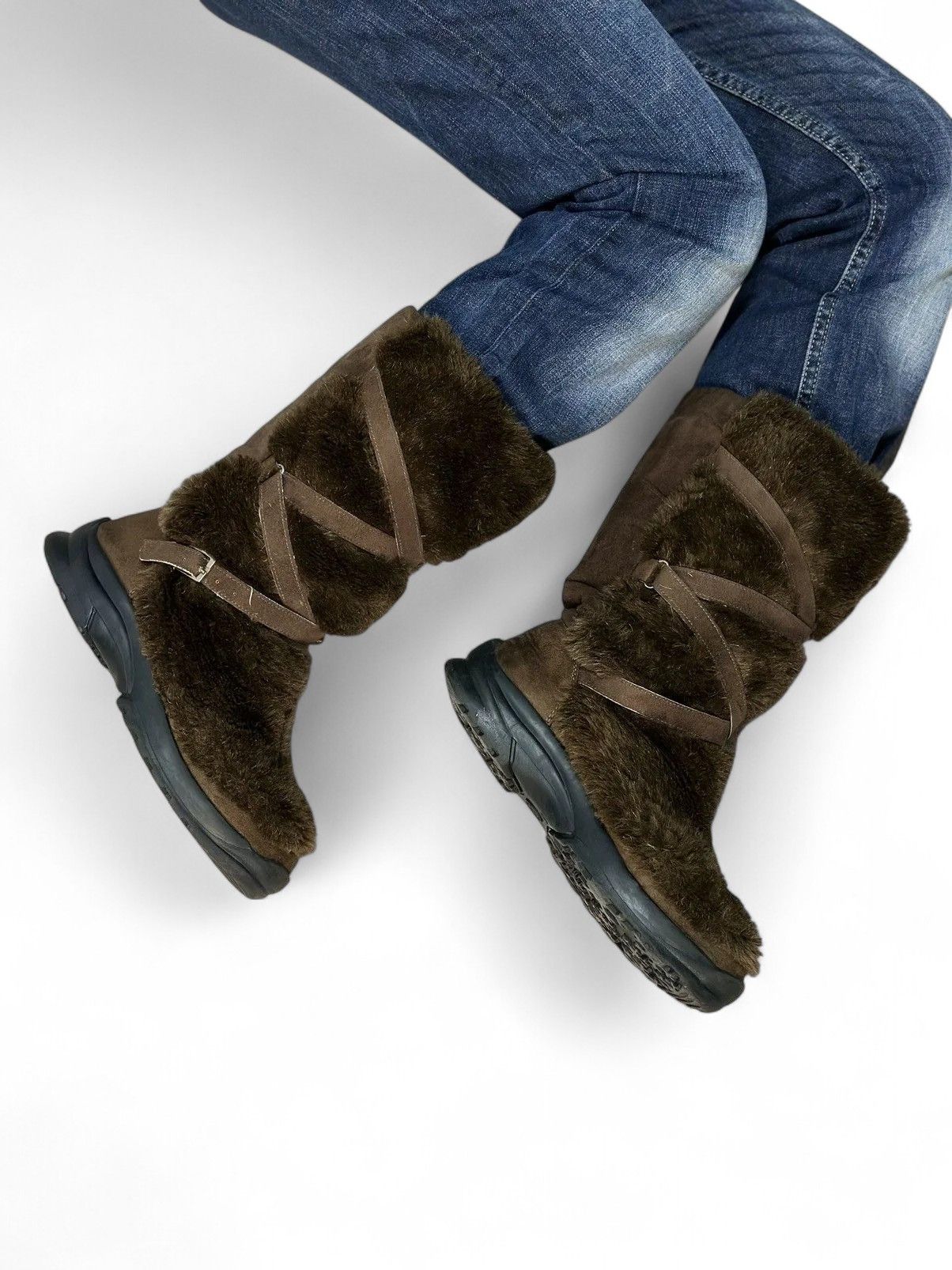If Six Was Nine Classic Brown Leather Vintage Boots Y2K Minimal Look Size US 8 / EU 41 - 9 Thumbnail