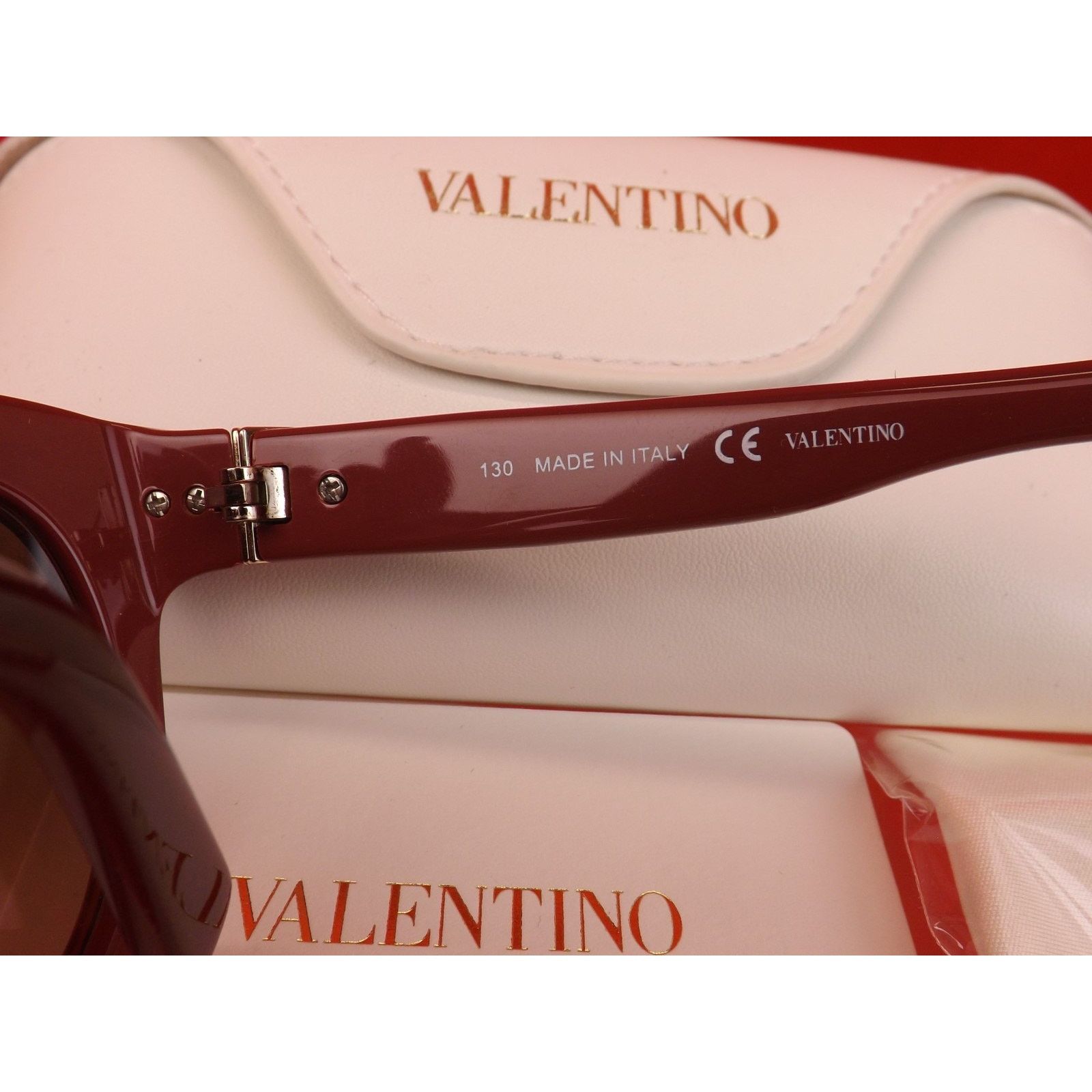 Valentino VALENTINO ROCKSTUDS V659S WINE PLASTIC FRAME SUNGLASSES $495 Size ONE SIZE - 7 Thumbnail