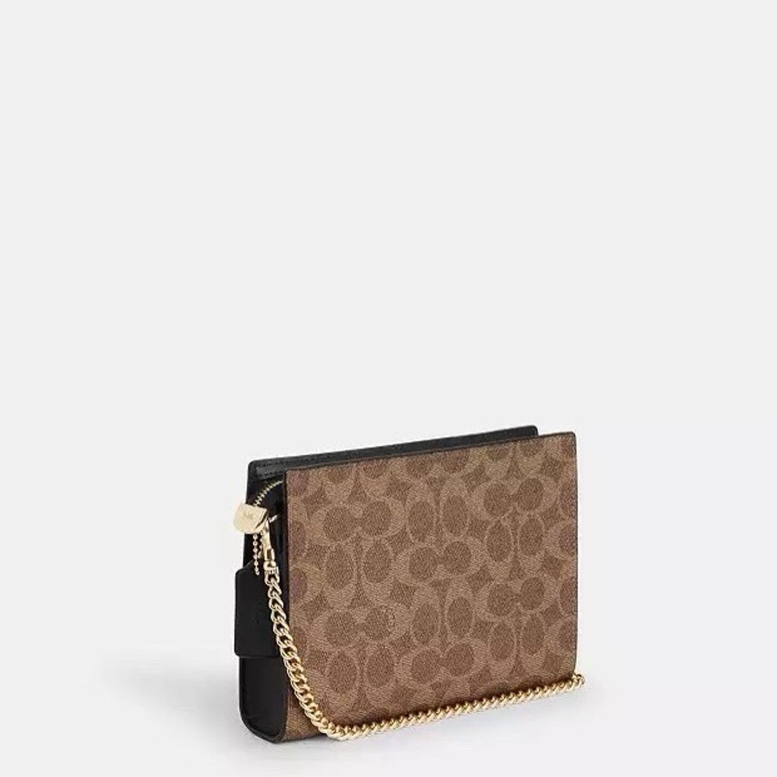 Coach NWT Coach Slim Croosbody Bag Canvas Tan/Black/Gold CW204 Size ONE SIZE - 7 Thumbnail
