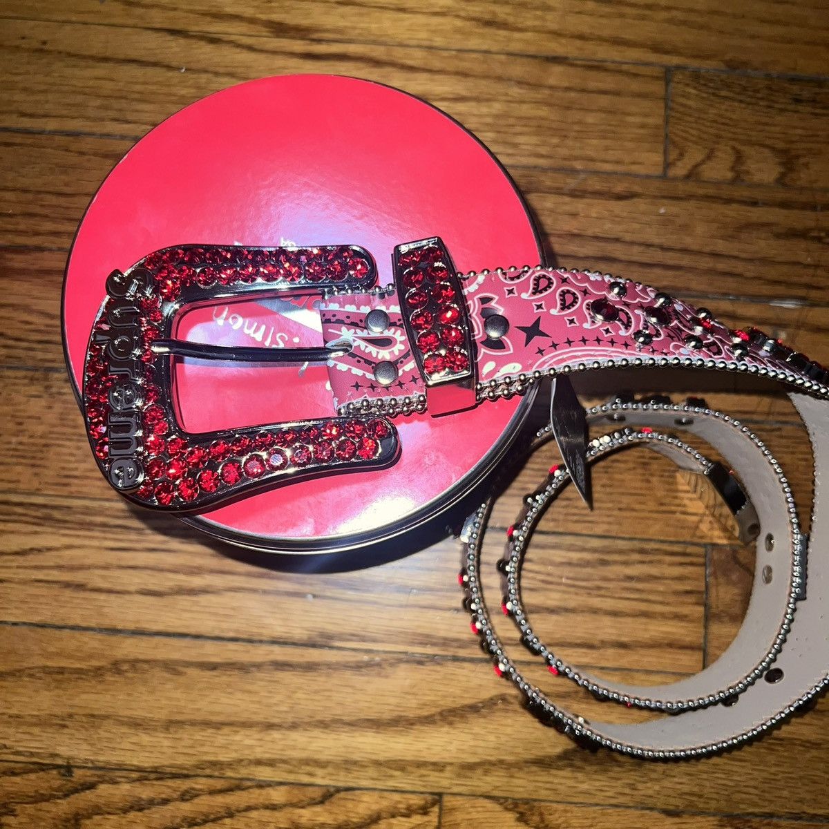 B.B. Simon In Hand Supreme BB Simon Bandana Belt Red Size: L Size 38 - 7 Thumbnail