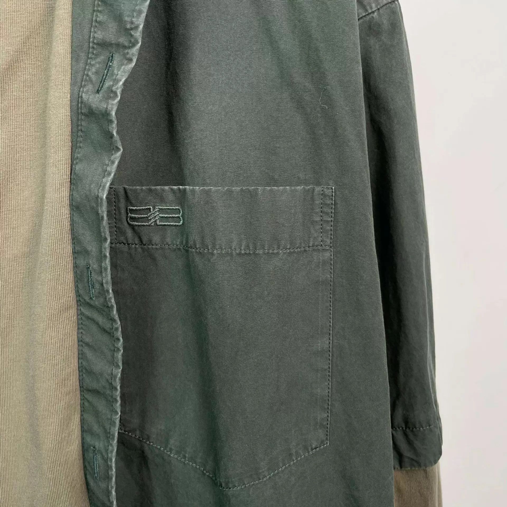 Balenciaga Balenciaga Green Colorblocked Layered Shirt 175 95 New Size US M / EU 48-50 / 2 - 8 Thumbnail