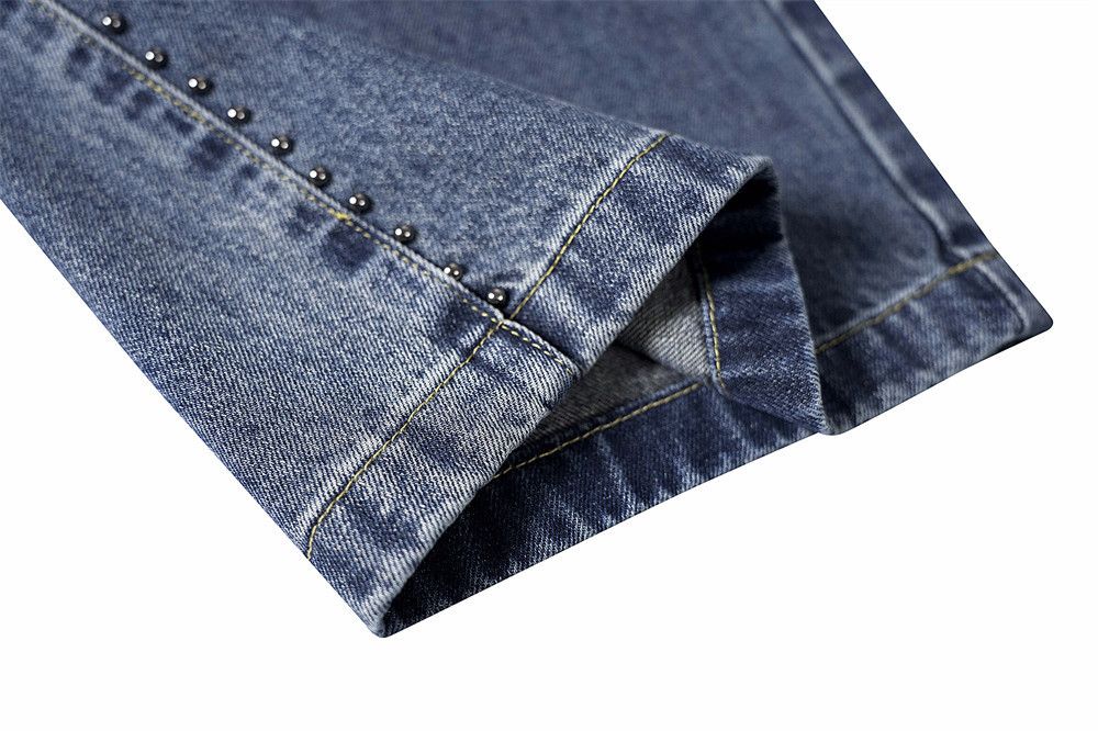 Japanese Brand × Jean Men's hip-hop trendy heavy rivet distressed washed jeans Size US 32 / EU 48 - 5 Thumbnail
