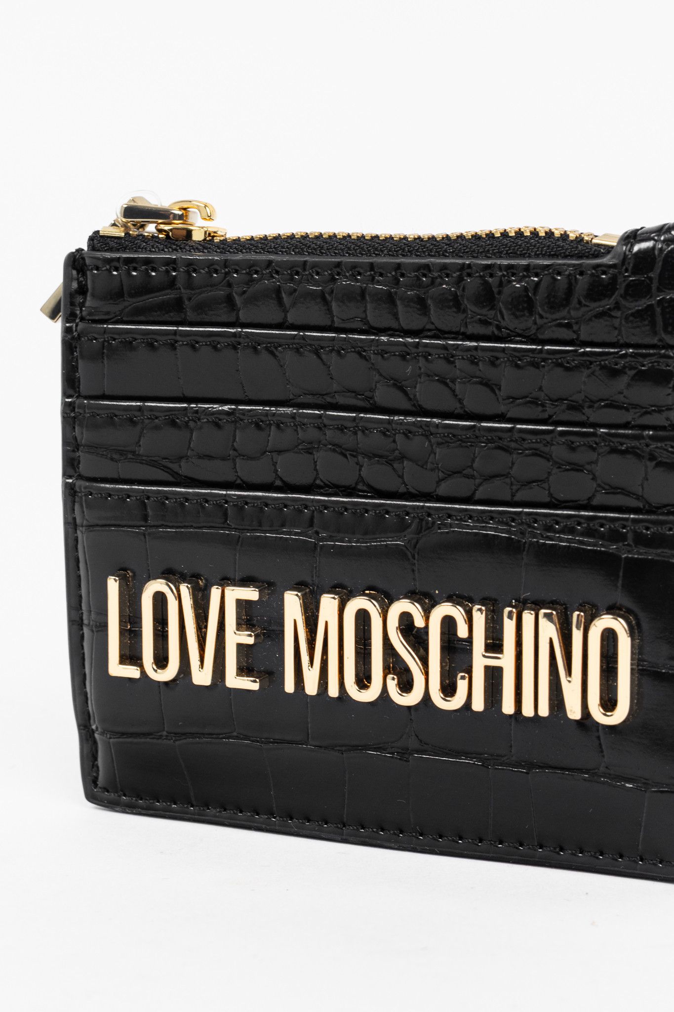 Love Moschino Love Moschino Croc-Embossed Faux-Leather Zip Card Wallet Size ONE SIZE - 6 Thumbnail