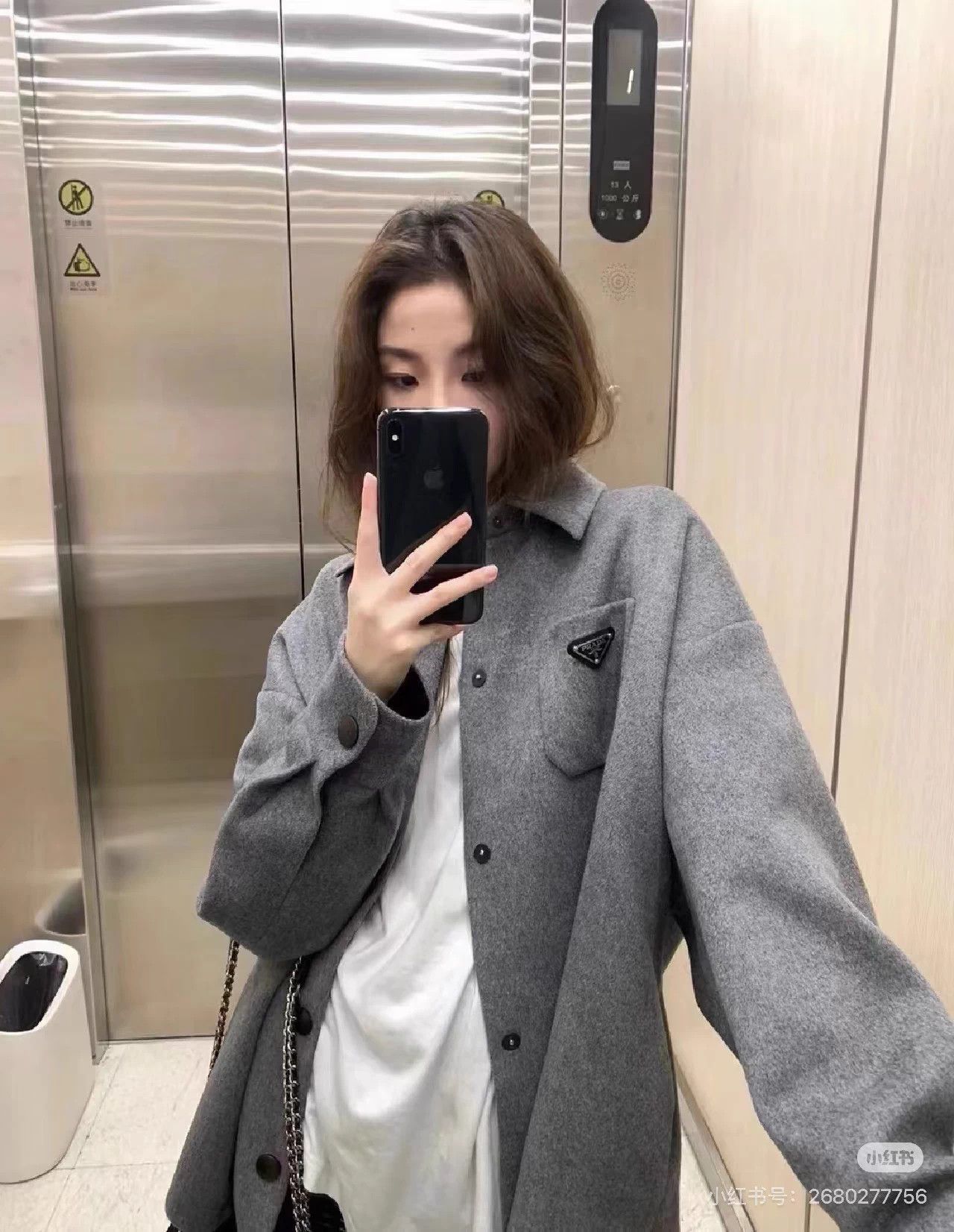 Prada Prada Grey Wool Triangle Logo Shirt Jacket 40 Size XL / US 12-14 / IT 48-50 - 9 Thumbnail