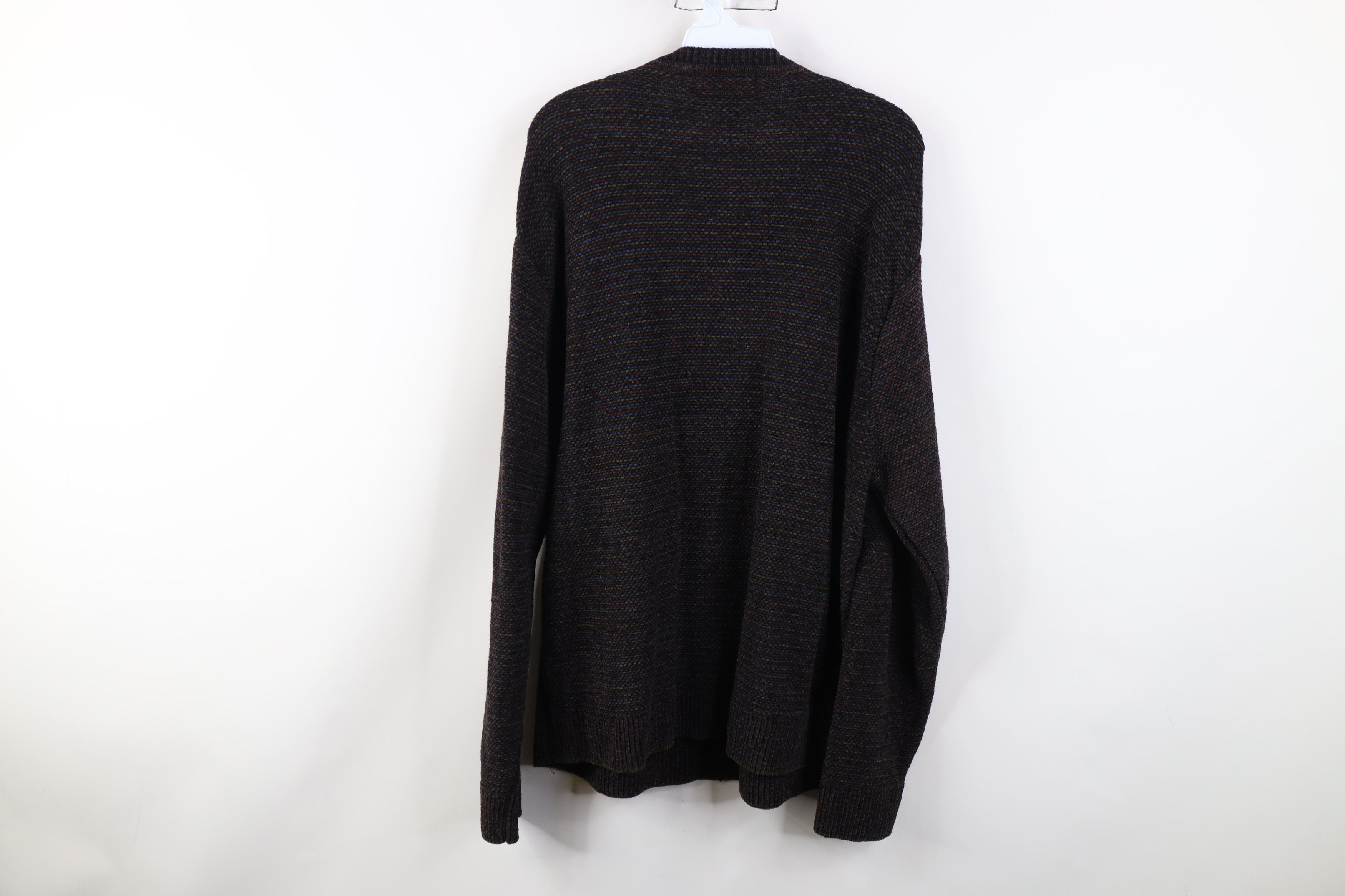 Vintage Vintage 90s Streetwear Striped Knit Fleece Crewneck Sweater Size US XL / EU 56 / 4 - 7 Thumbnail