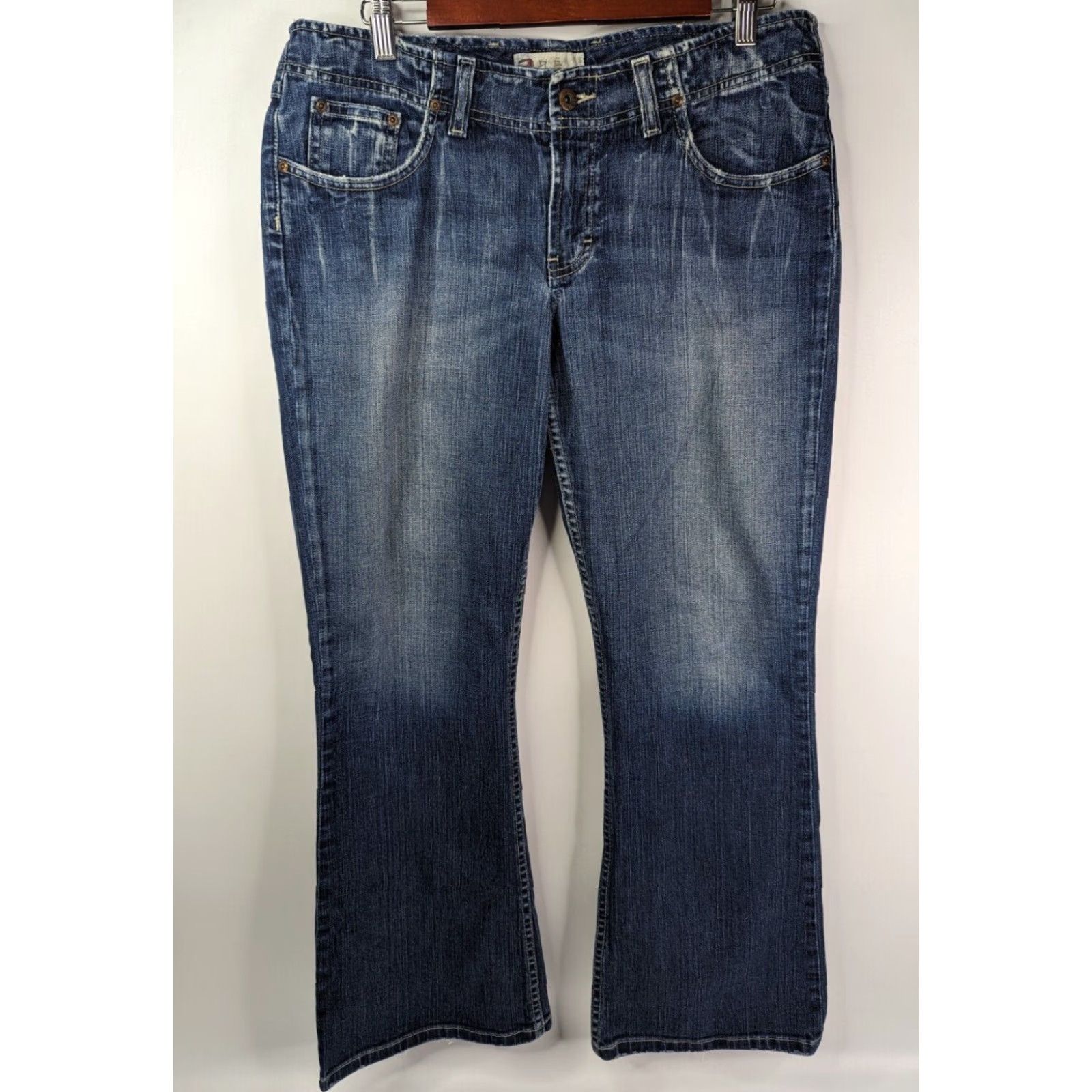 Vintage Buckle Jeans Women Buckle BKE Harlow Stretch Distressed Denim Blue 32x29.5 Bootcut 5-Pocket Regular Size 32 Womens Jeans Blue Size 24" / US 00 / IT 34 - 2 Thumbnail