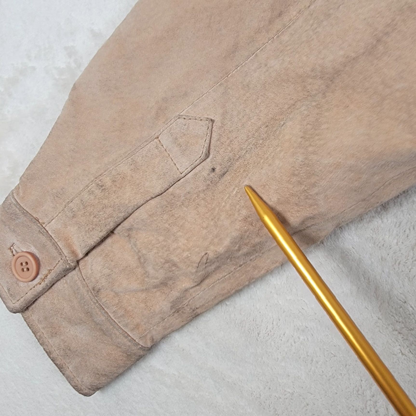 Camel VINTAGE Chadwick’s Coat Women's M Camel Brown Leather Short Button Jacket Size M / US 6-8 / IT 42-44 - 6 Thumbnail