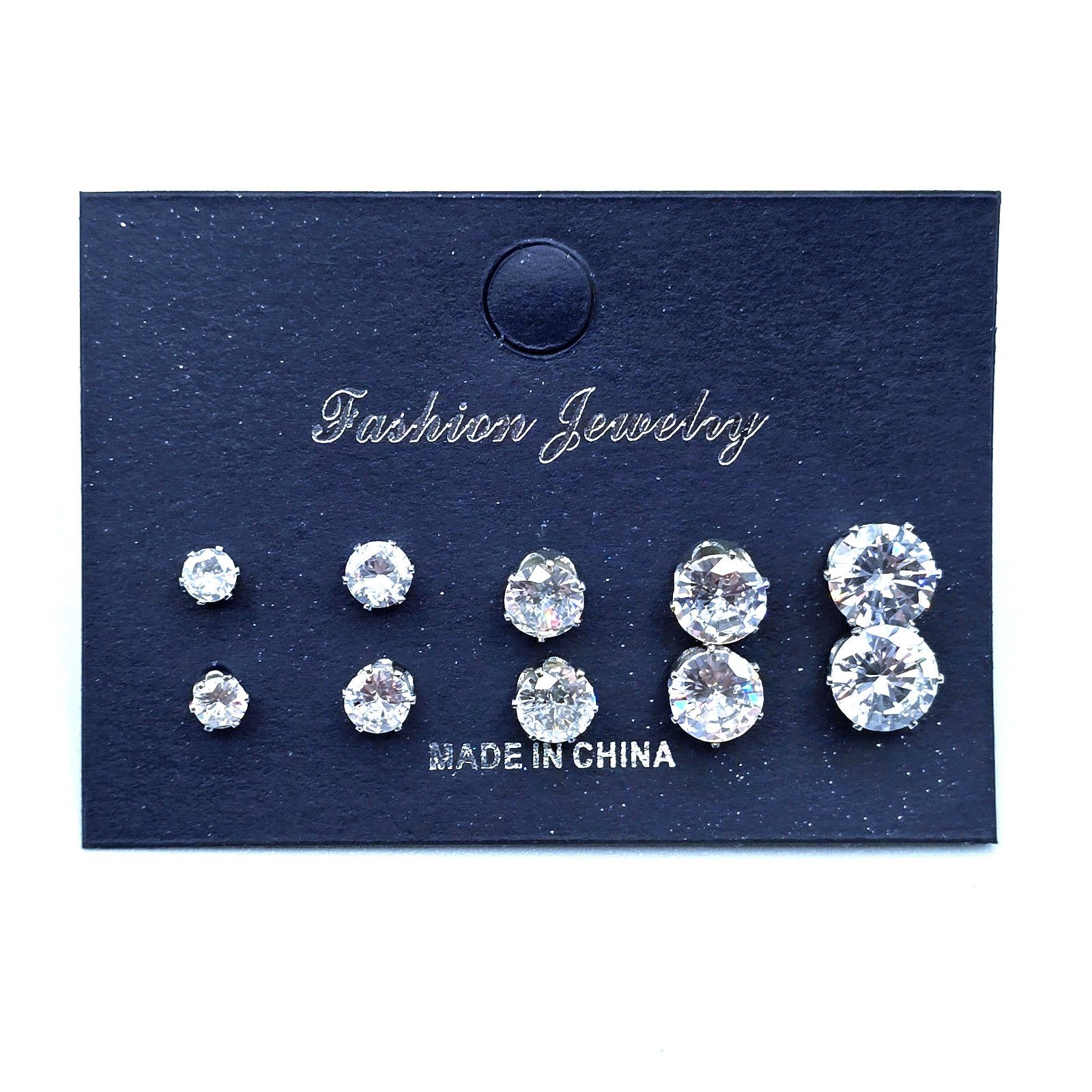 Other Rhinestone Stud Earring Set of 5 Fashion Jewelry NWT #E203 Size ONE SIZE - 1 Thumbnail