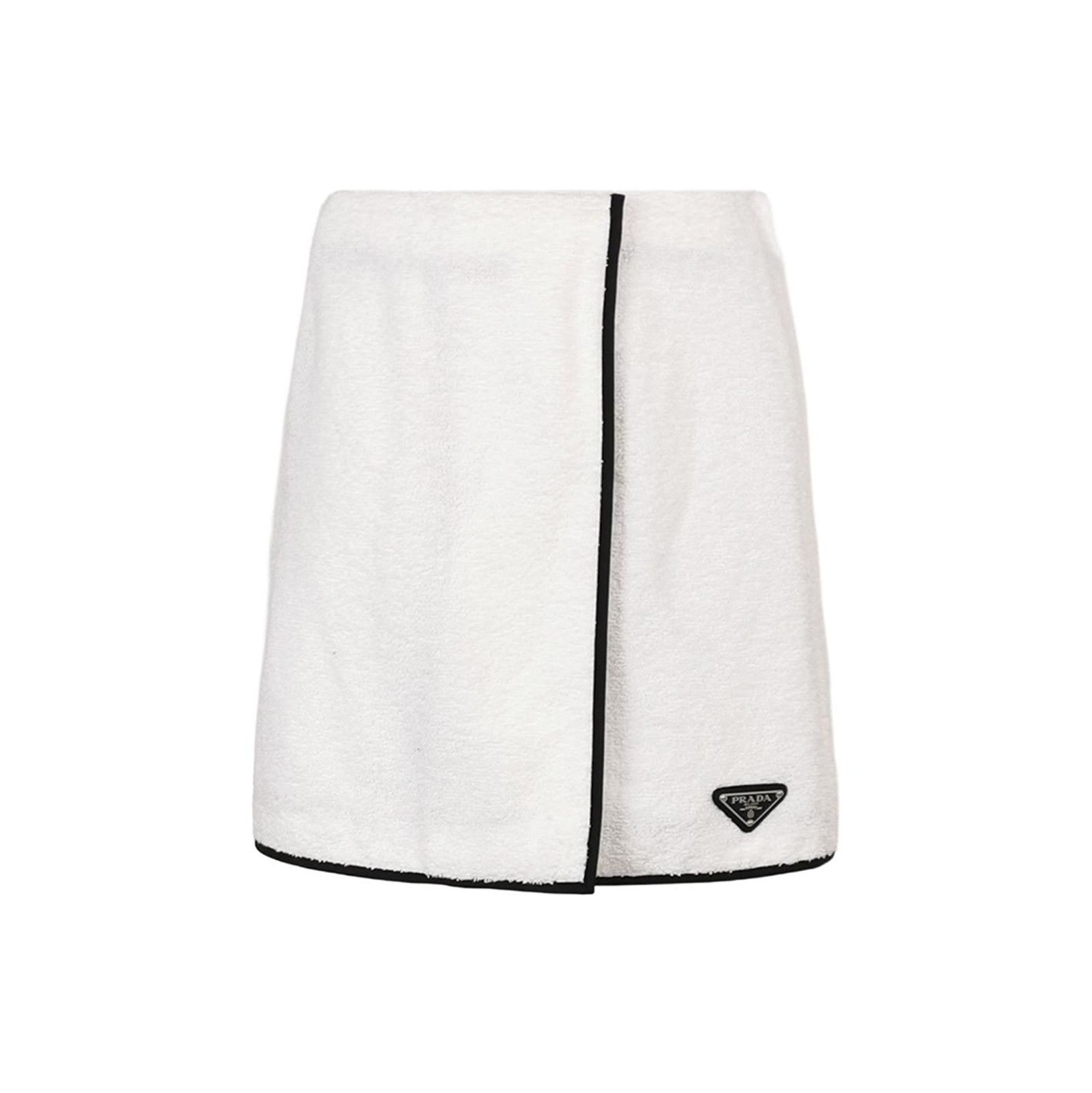 Prada Prada Cotton Triangle Logo Mini Skirt in White - dmc Size 38" / US 16 / IT 52 - 1 Thumbnail