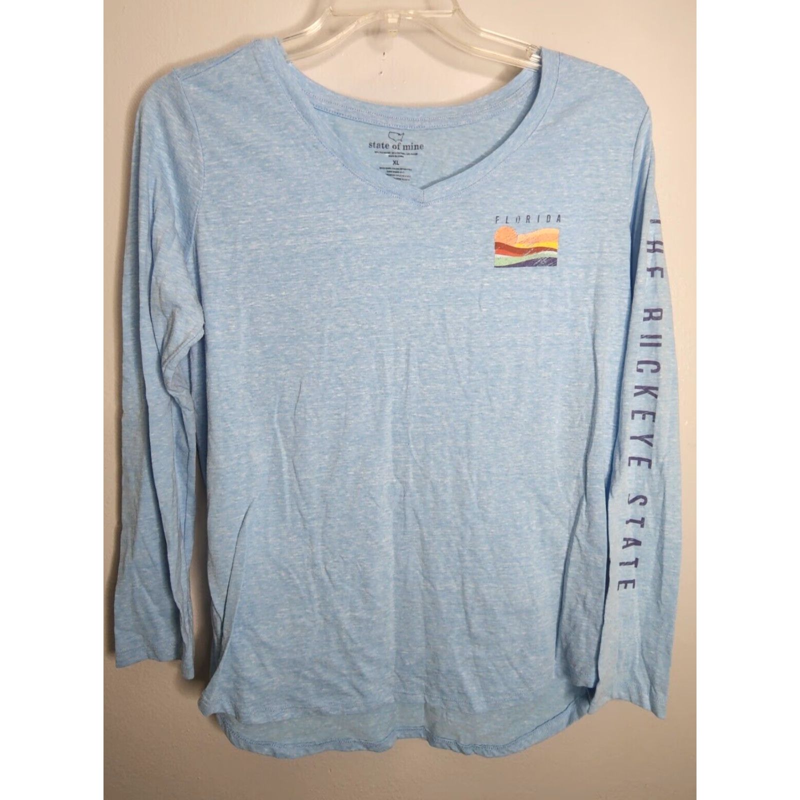 Vintage Womens XL State of Mine T-Shirt Florida "The Buckeye State" Funny Misprint Shirt Womens XL Blue Cotton Blend Logo State of Mine Vintage No Size XL / US 12-14 / IT 48-50 - 2 Thumbnail