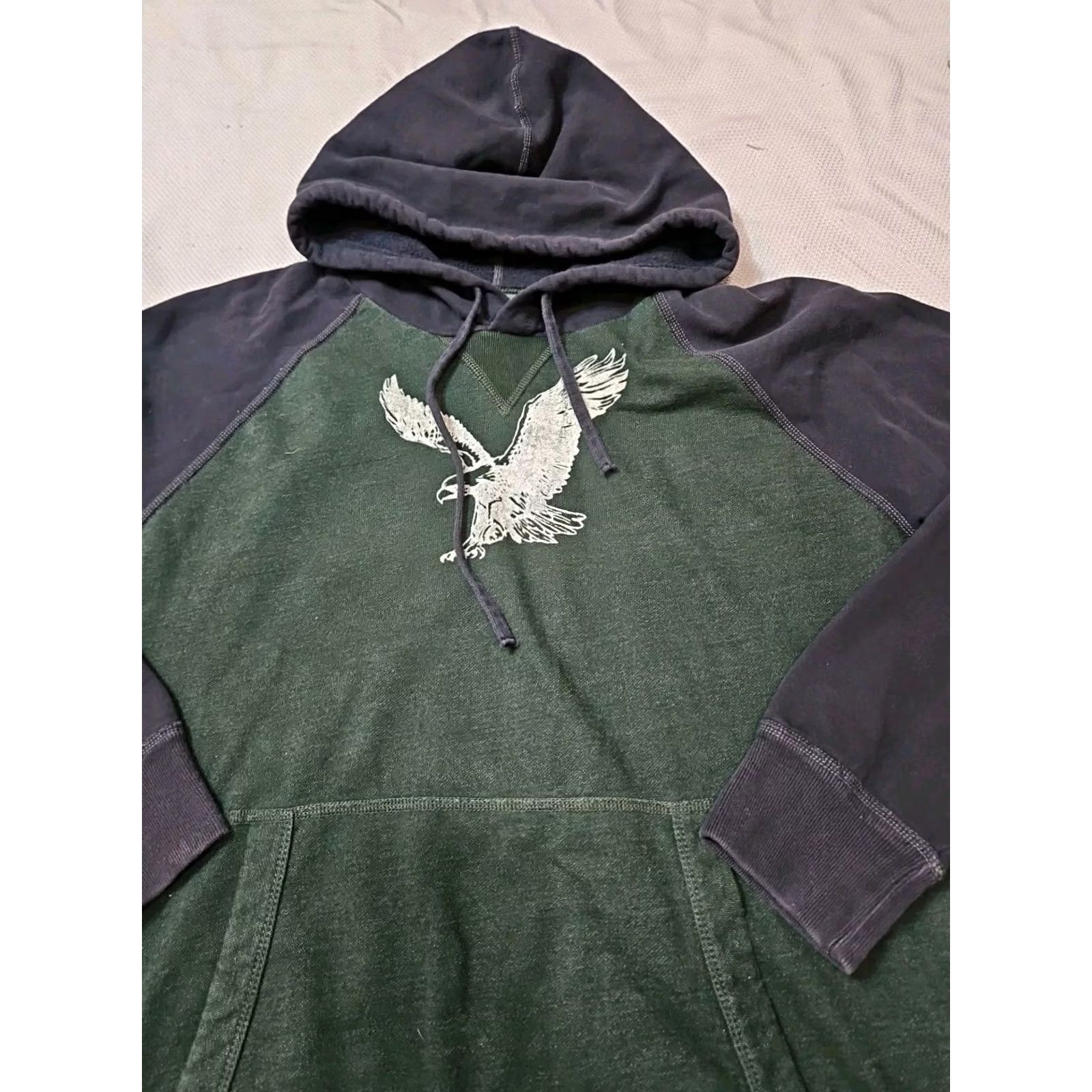 American Eagle Outfitters VINTAGE American Eagle Sweatshirt Mens Large Green Hoodie Eagle Graphic Print Shirt Top Size US L / EU 52-54 / 3 - 2 Thumbnail