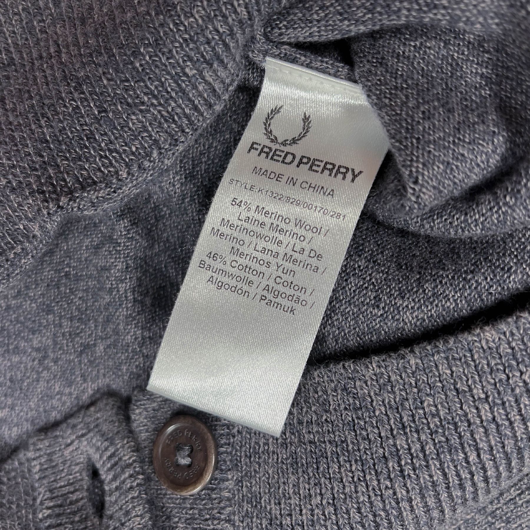 Fred Perry Fred Perry Cardigan Merino Wool (54%) Size US XL / EU 56 / 4 - 6 Thumbnail