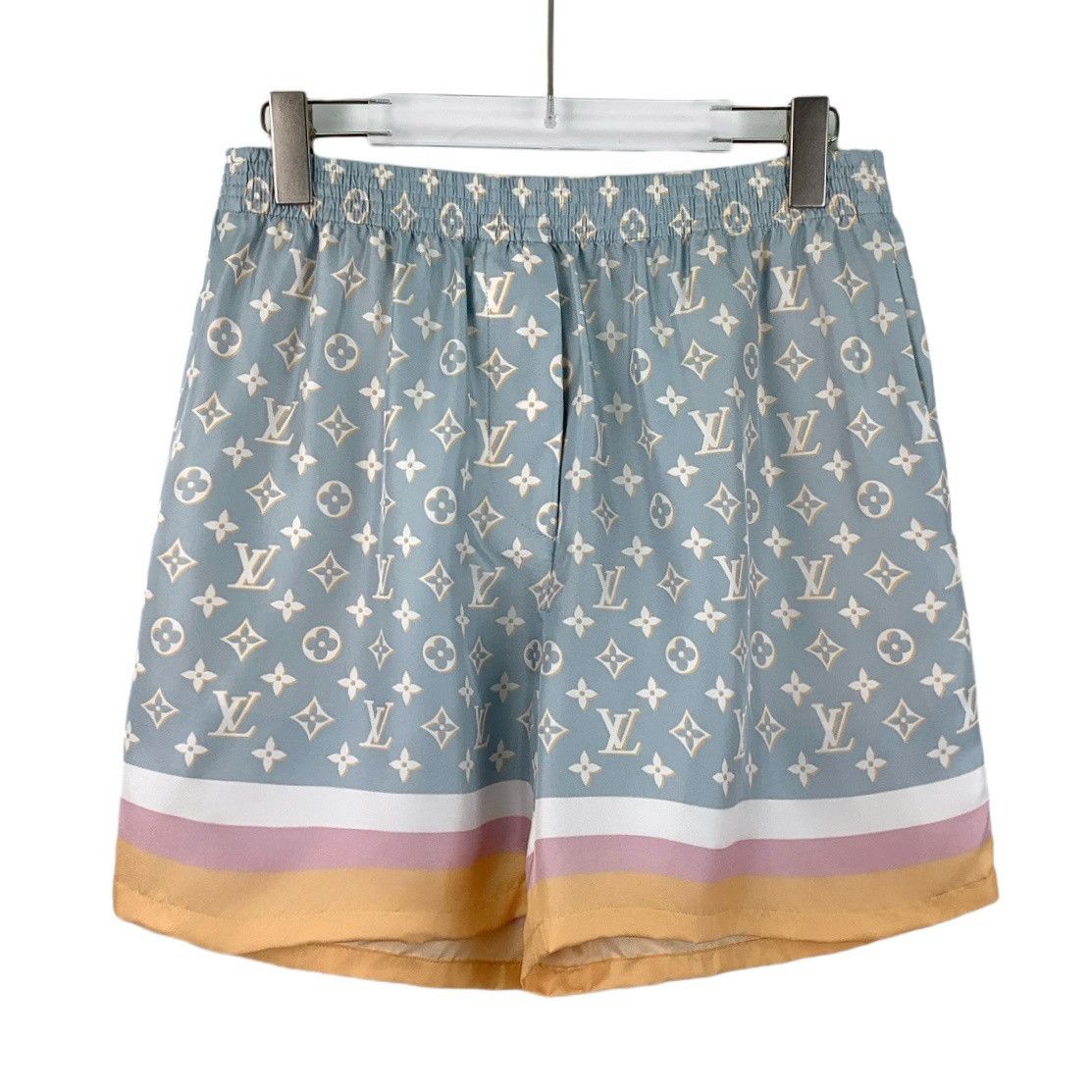 Louis Vuitton Louis Vuitton Shorts – Blue Monogram Stripe Silk (Size 38) Size 38" / US 16 / IT 52 - 1 Thumbnail