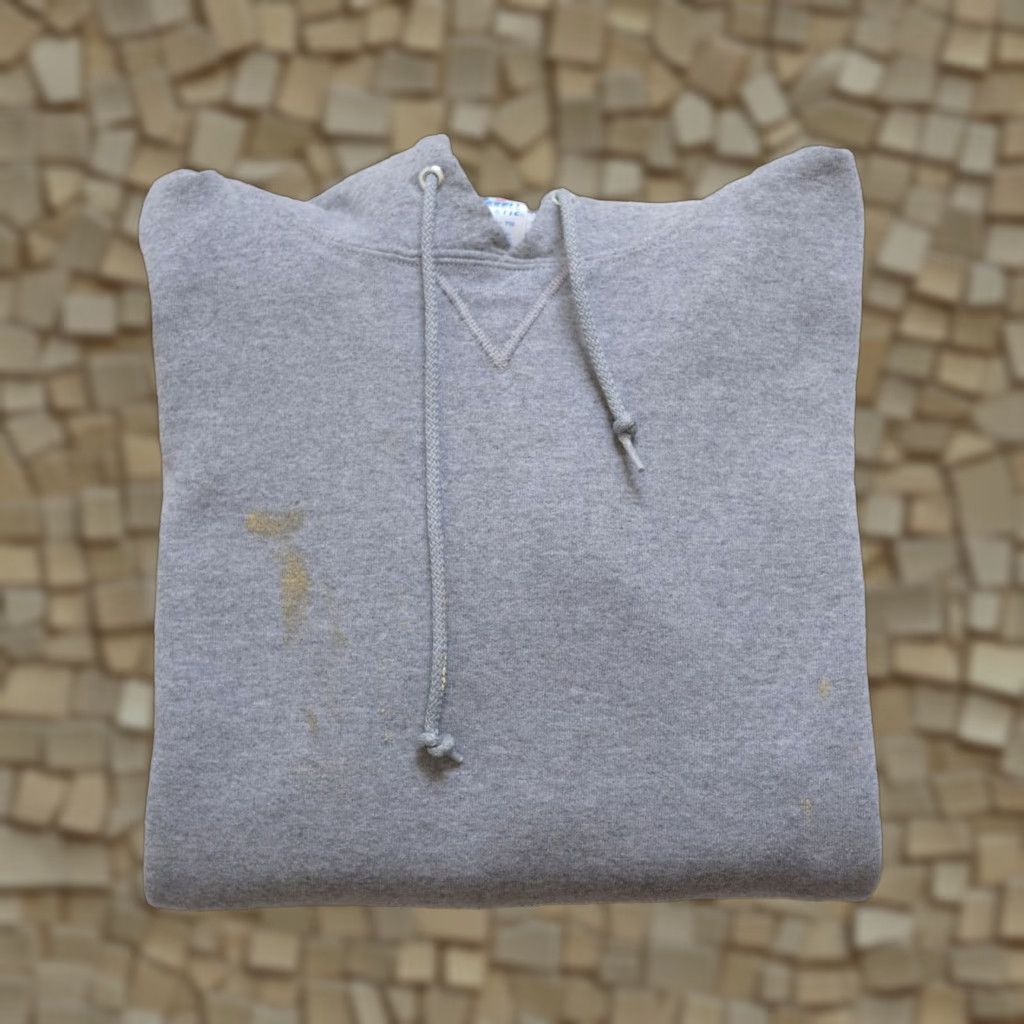 Russell Athletic VINTAGE RUSSELL ATHLETIC Hoodie Sweatshirt XL Gray Crew Neck Hooded Distressed Retro 90s Work Pullover Men Size US XL / EU 56 / 4 - 1 Thumbnail