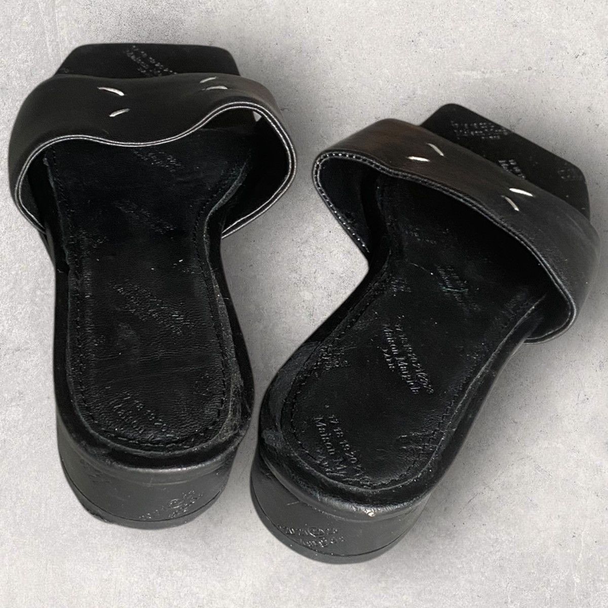 Maison Margiela Margiela Black Leather Sandal With Stitching Size US 8 / IT 38 - 3 Thumbnail