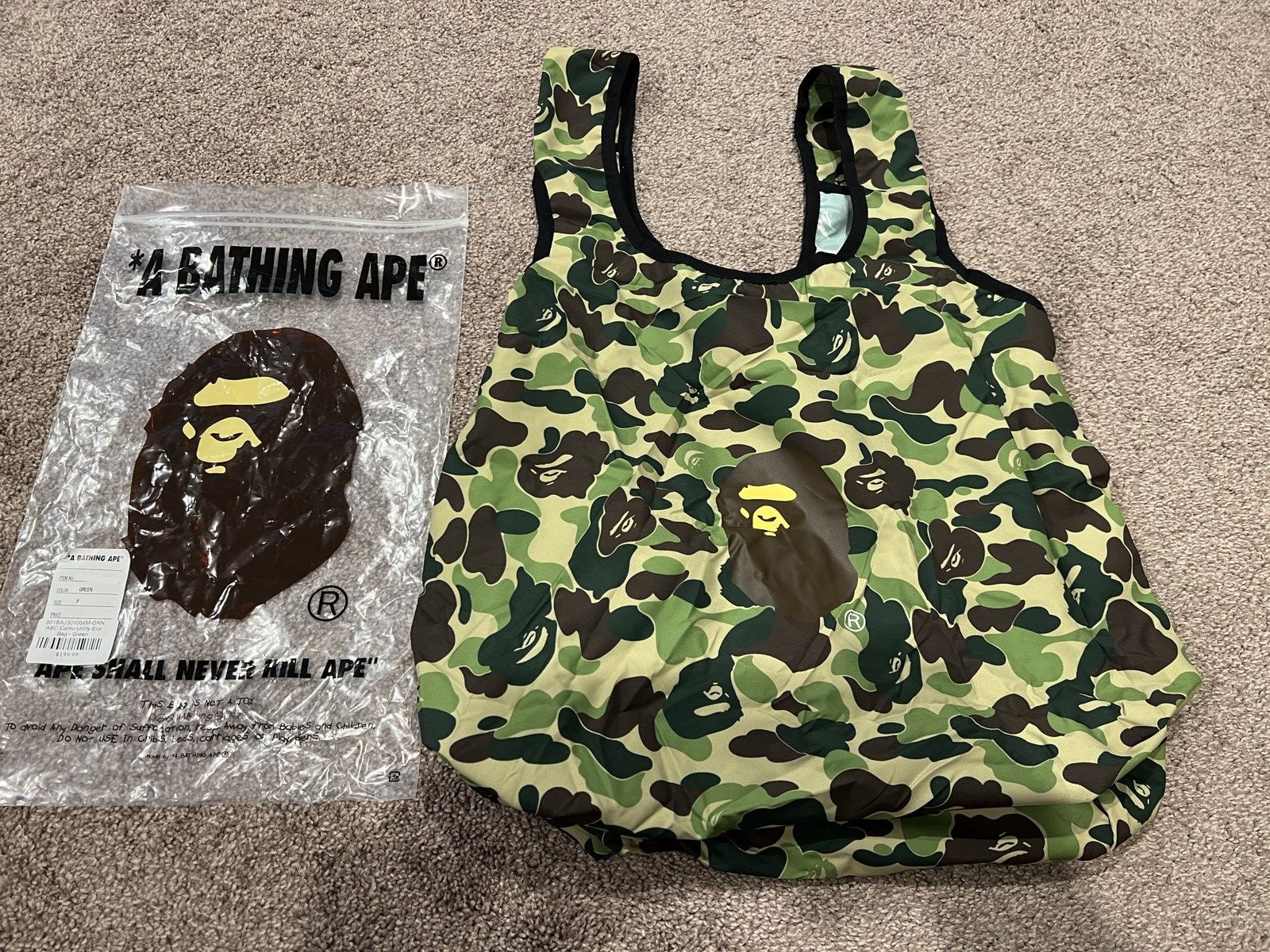 Bape Brand new A Bathing Ape Bape camo green utility bag Size 28 - 5 Thumbnail
