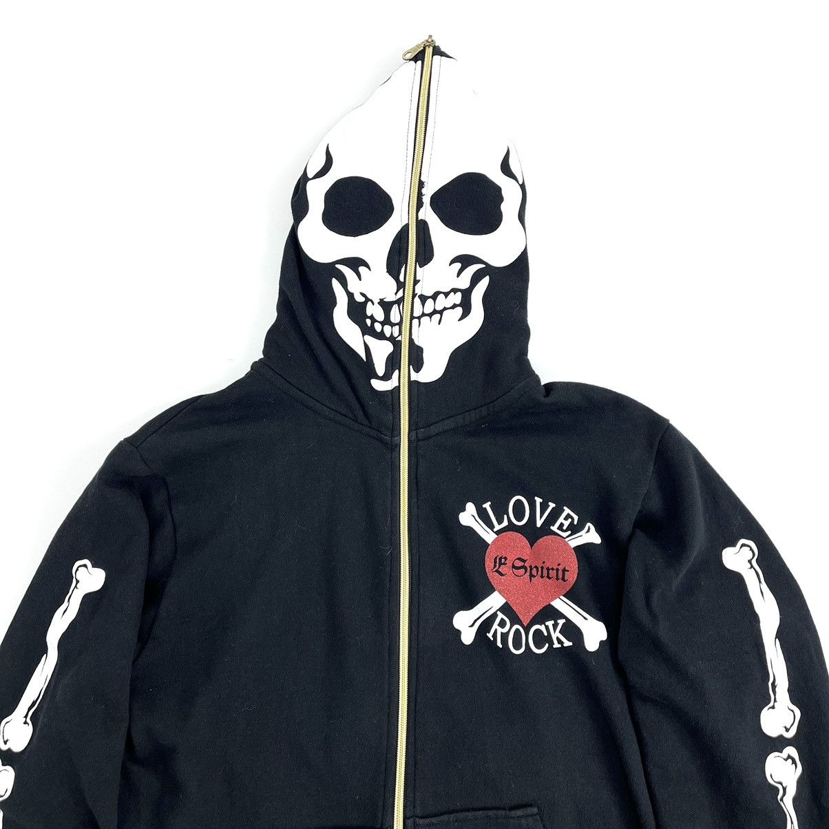 If Six Was Nine 2000s Skeleton Dangerous Warning “Love Rock” Full Zip Hoodie Size US M / EU 48-50 / 2 - 7 Thumbnail