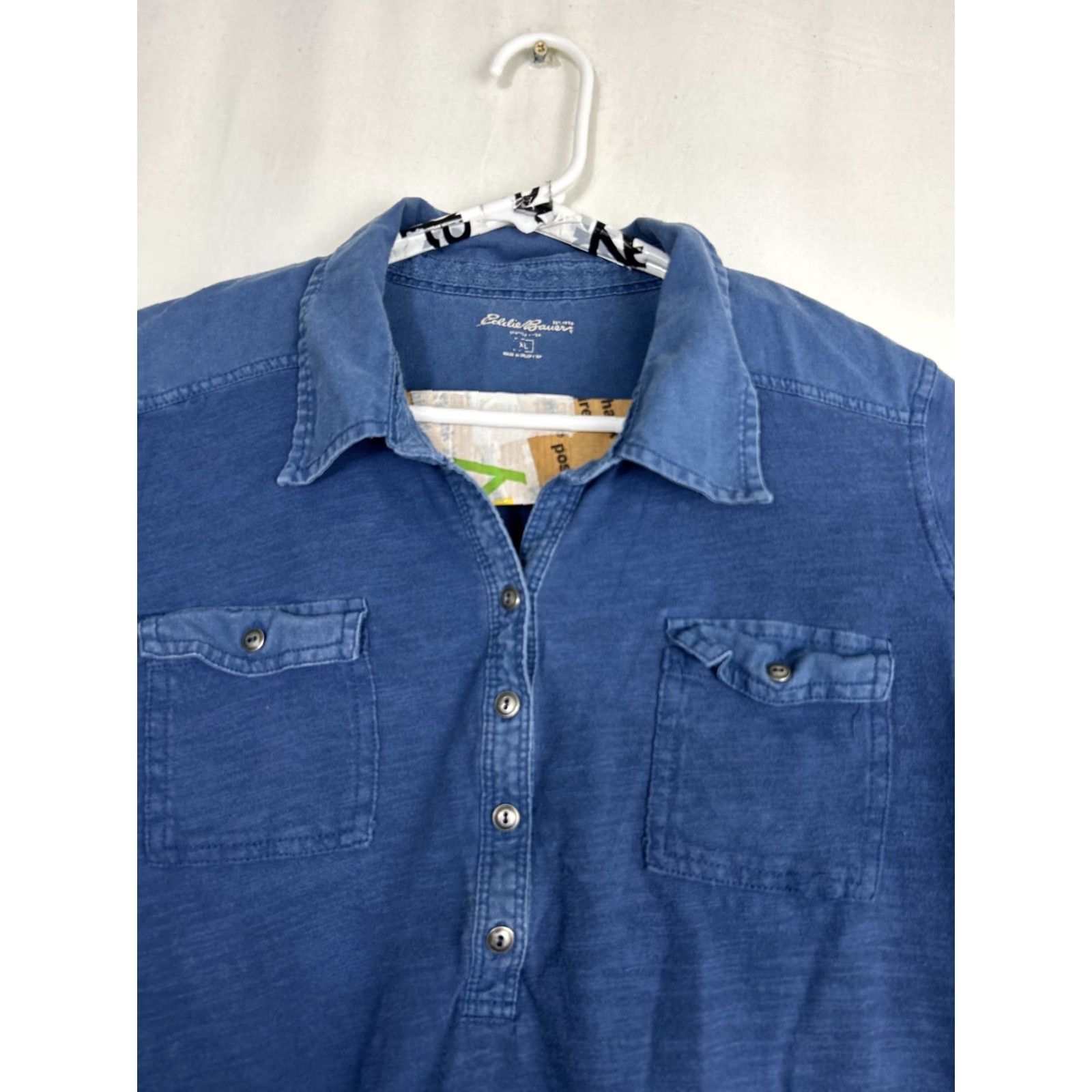 Eddie Bauer Eddie Bauer Shirt Womens XL Blue Linen Cotton Long Sleeve 1/4 Button Up Size XL / US 12-14 / IT 48-50 - 3 Thumbnail