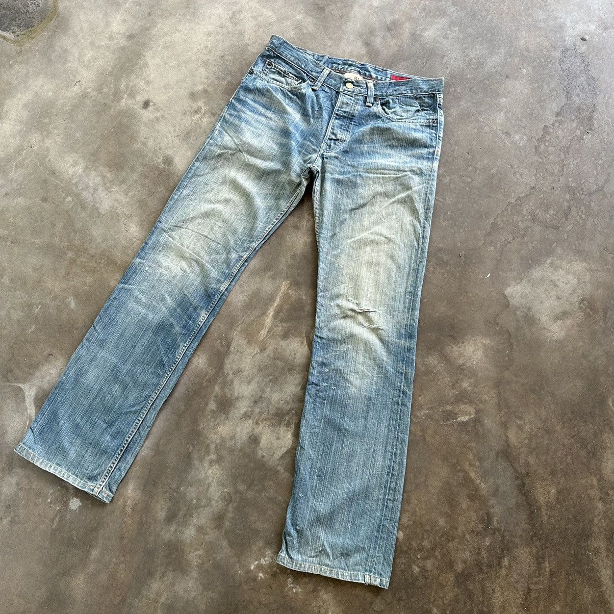 Japanese Brand W32 Vintage Banana Republic Redline Faded Denim Jean Pant Size US 32 / EU 48 - 4 Thumbnail