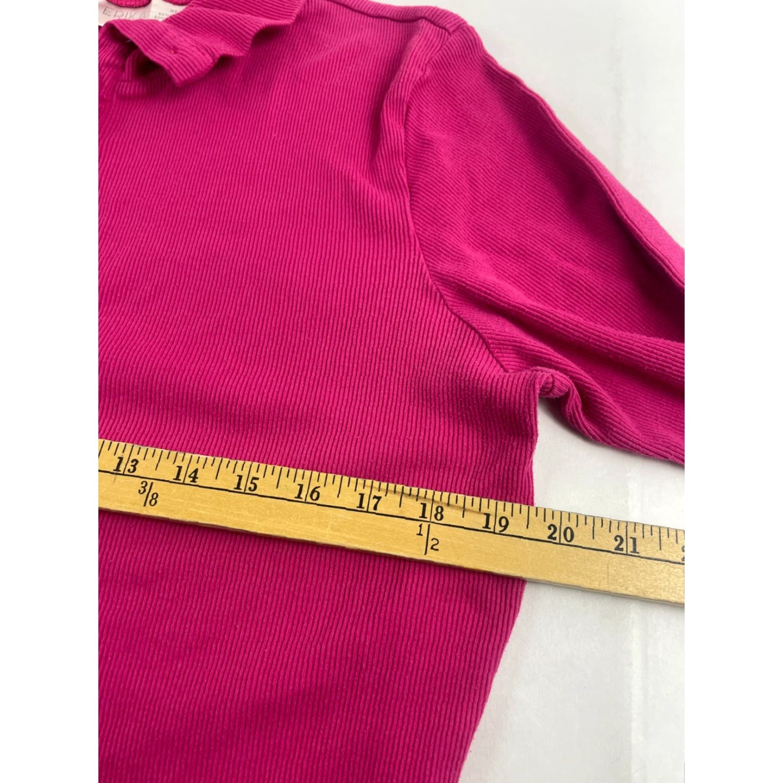 Vintage ERIKA Polo Shirt Women XL Pink Short Sleeve Collar Polo Size XL / US 12-14 / IT 48-50 - 4 Thumbnail