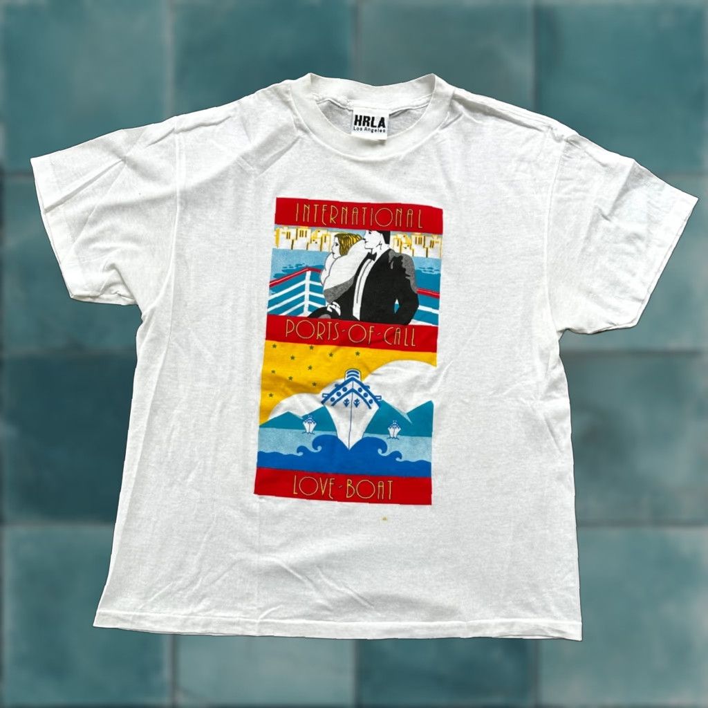 Delta VINTAGE Delta T Shirt Men L White Love Boat Art Graphic Print 90s 70s 80s Romantic Travel USA Sailing Size US L / EU 52-54 / 3 - 1 Thumbnail