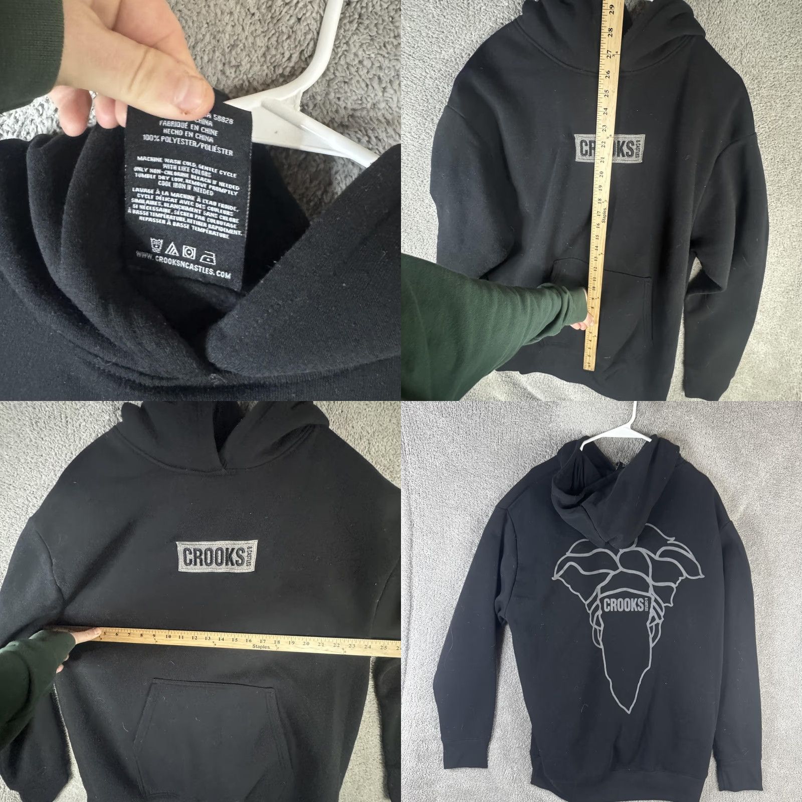 Crooks & Castles Crooks & Castles Hoodie Mens XL Black Fleece Pullover Graphic Logo Sweatshirt Size US XL / EU 56 / 4 - 8 Thumbnail