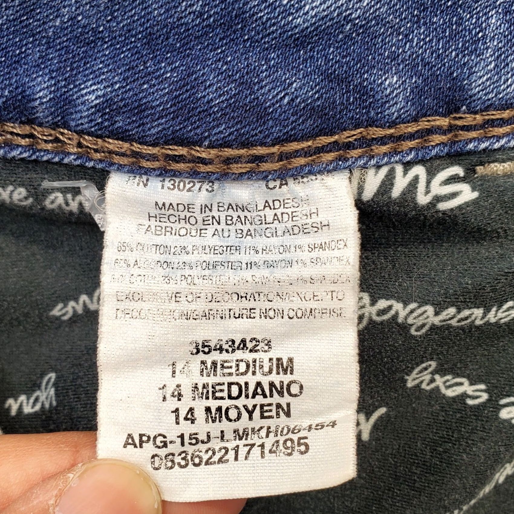 Lee Lee Jeans Womens 14M Blue Denim Stretch Perfect Fit Faded Grunge Straight Leg Shirt? Size 36" / US 14 / IT 50 - 8 Thumbnail