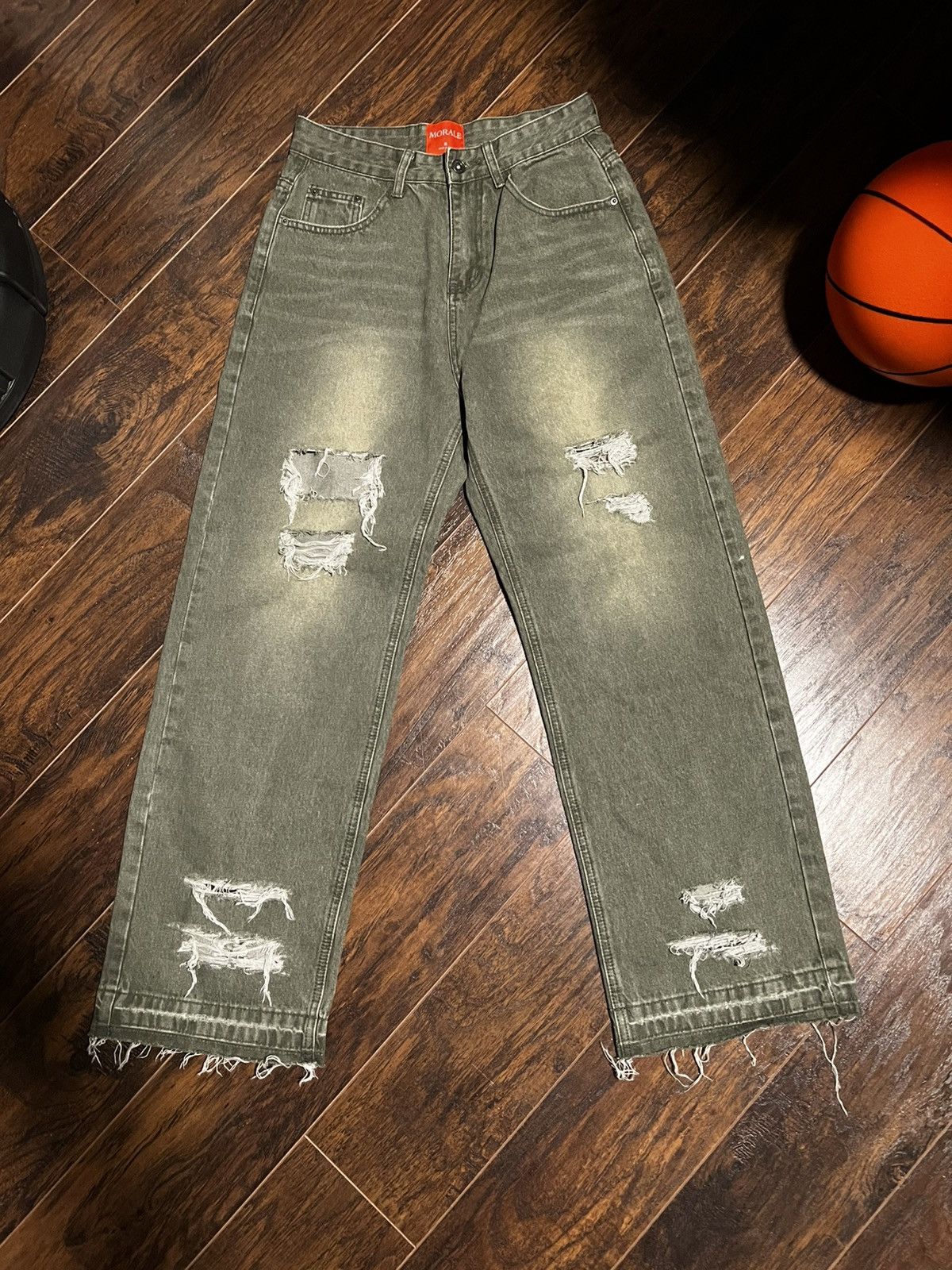 Other Morale Olive Green Baggy Denim Size US 30 / EU 46 - 1 Thumbnail