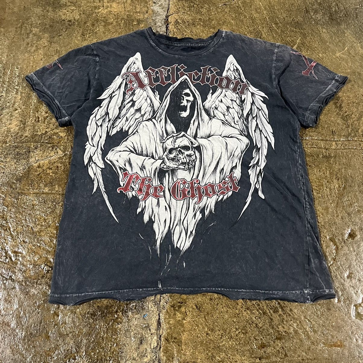 Affliction × Vintage Y2K Affliction Kelly Pavlik Grunge Goth Skull Tee Shirt Size US S / EU 44-46 / 1 - 3 Thumbnail