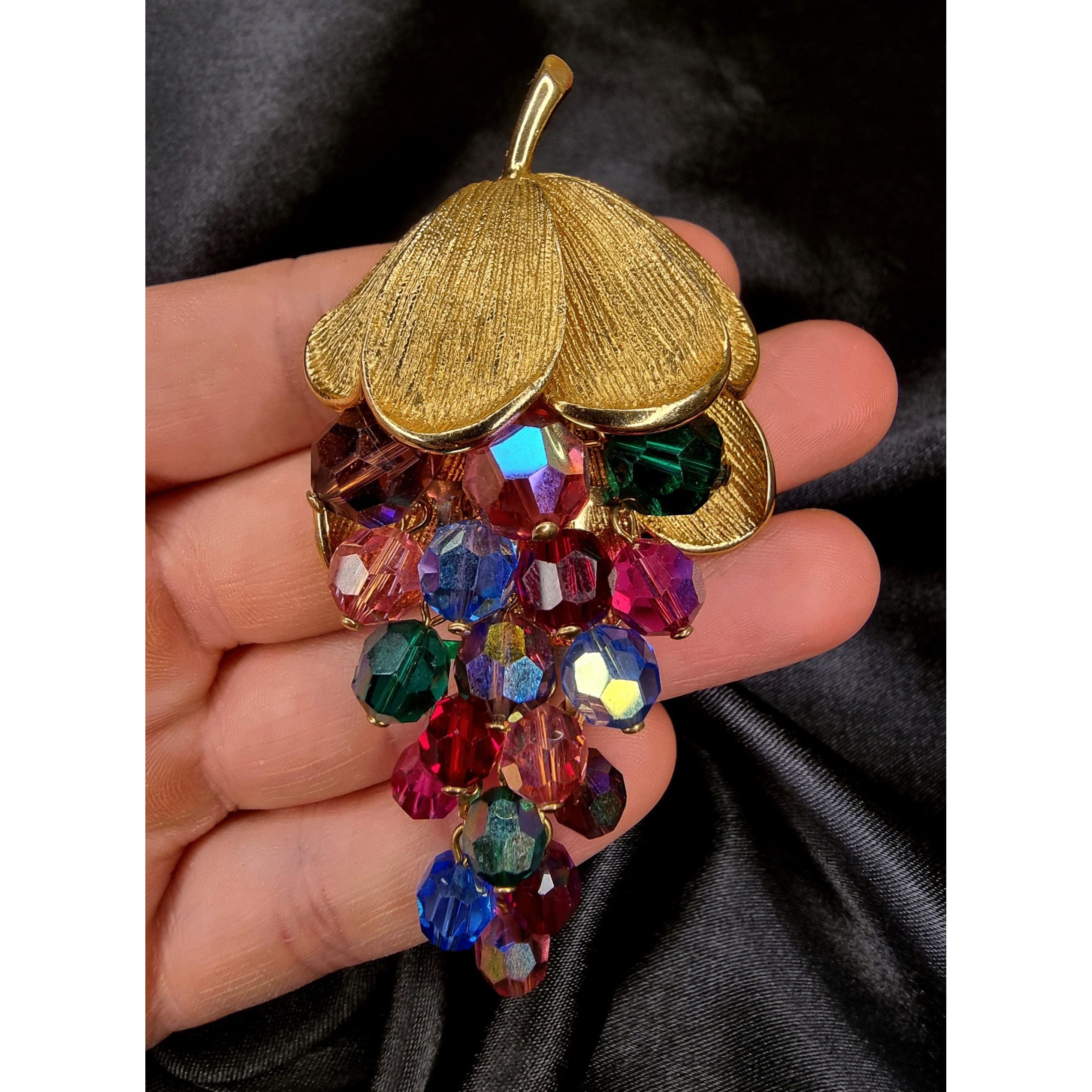 Vintage Rare Find Vintage 1960s-1970s Grape Leaf Branch Dark Multi C Size ONE SIZE - 4 Thumbnail
