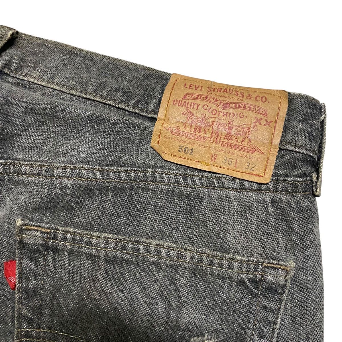 Vintage 90s Levis 501 Charcoal Jeans Distressed