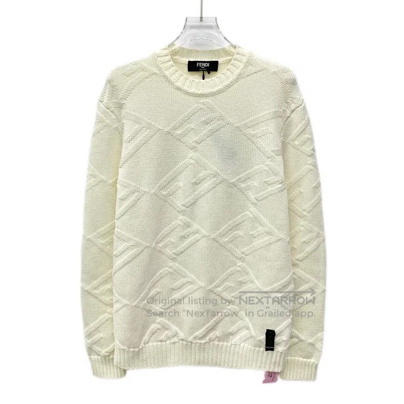Fendi Fendi Beige Logo Letter Relief Full-Print Merino Wool Roun Size M / US 6-8 / IT 42-44 - 1 Thumbnail