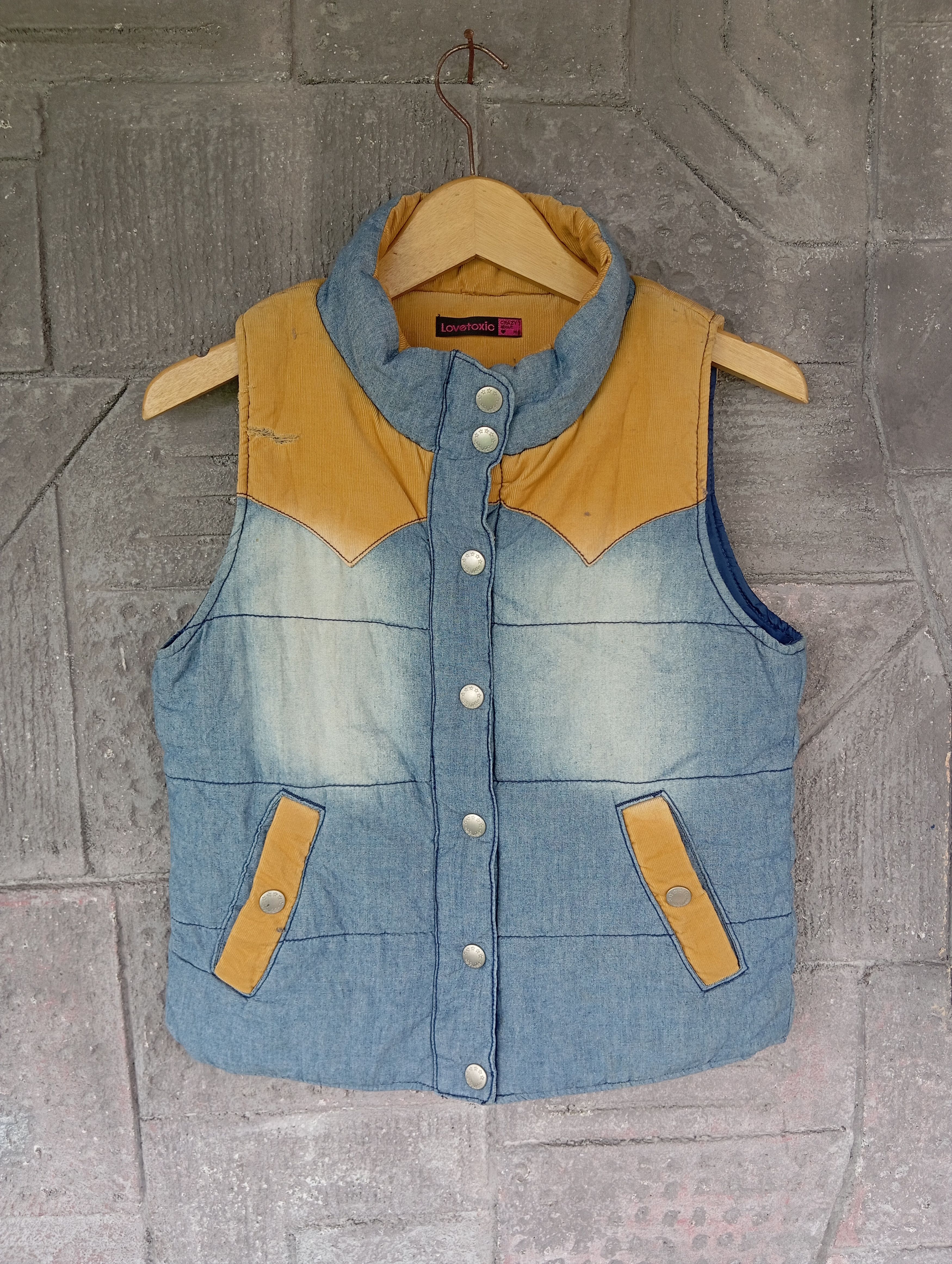 rompi outdoor japan vest puffer jacket denim