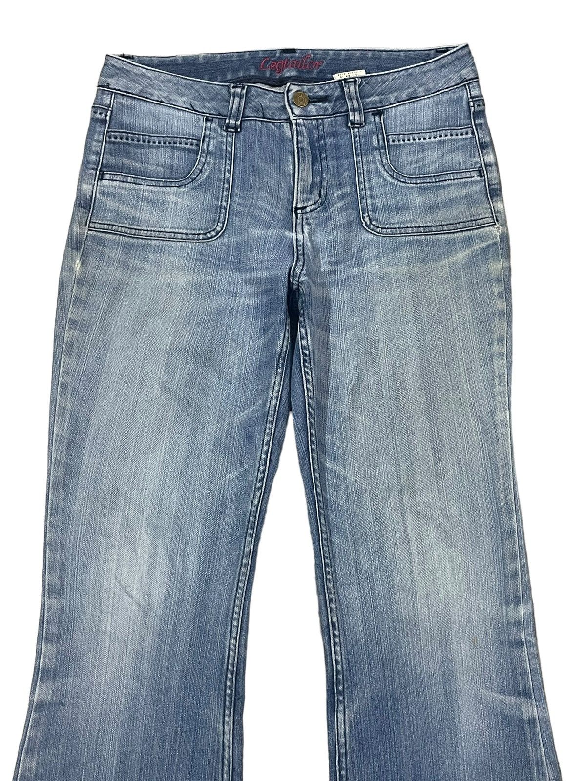 Japanese Brand Vintage Japanese Brand Crazy Front Pocket Washed Flare Jeans Size 31" - 2 Thumbnail