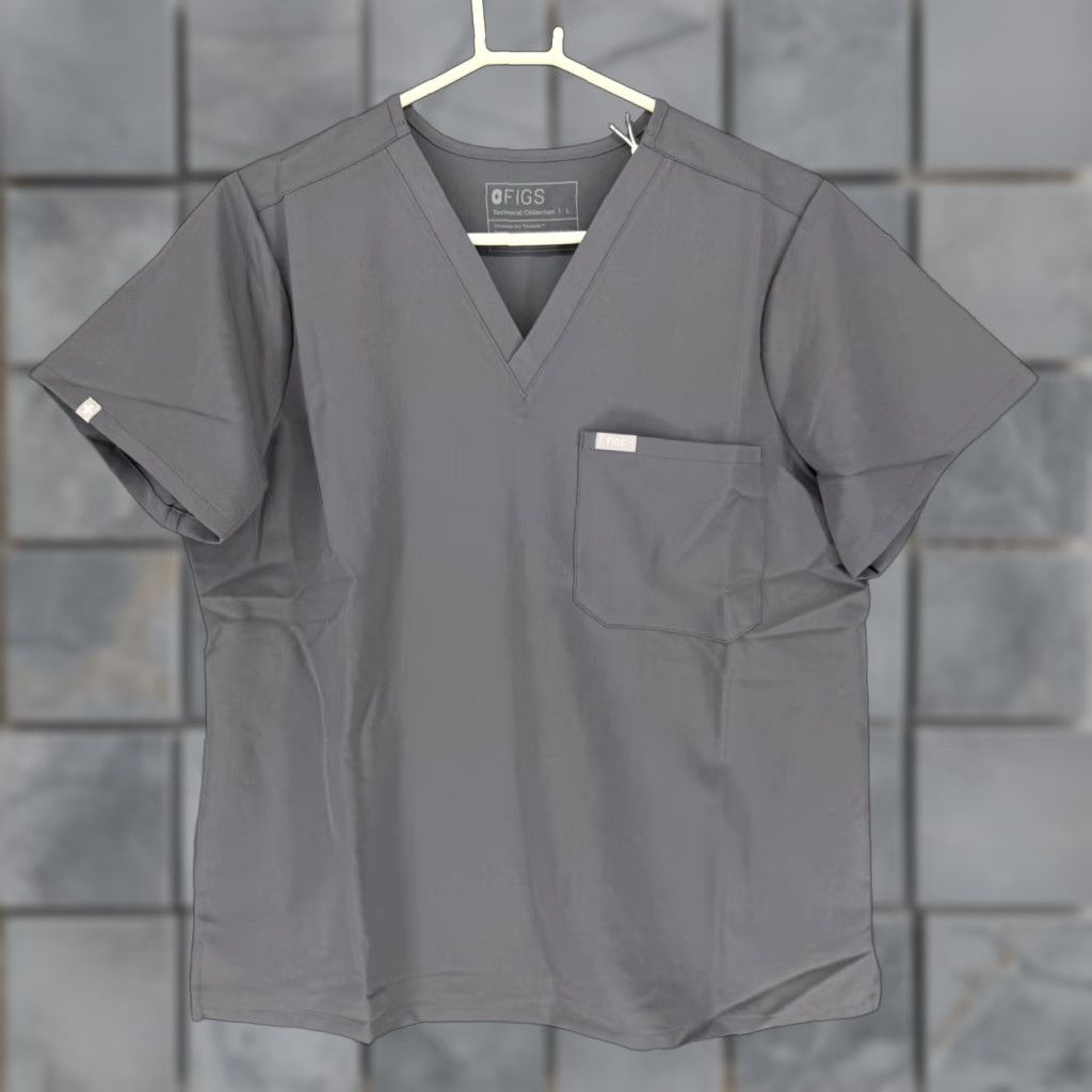 Vintage FIGS Catarina One-Pocket Scrub Top Graphite Gray V-Neck Mens Large L Size US L / EU 52-54 / 3 - 1 Thumbnail