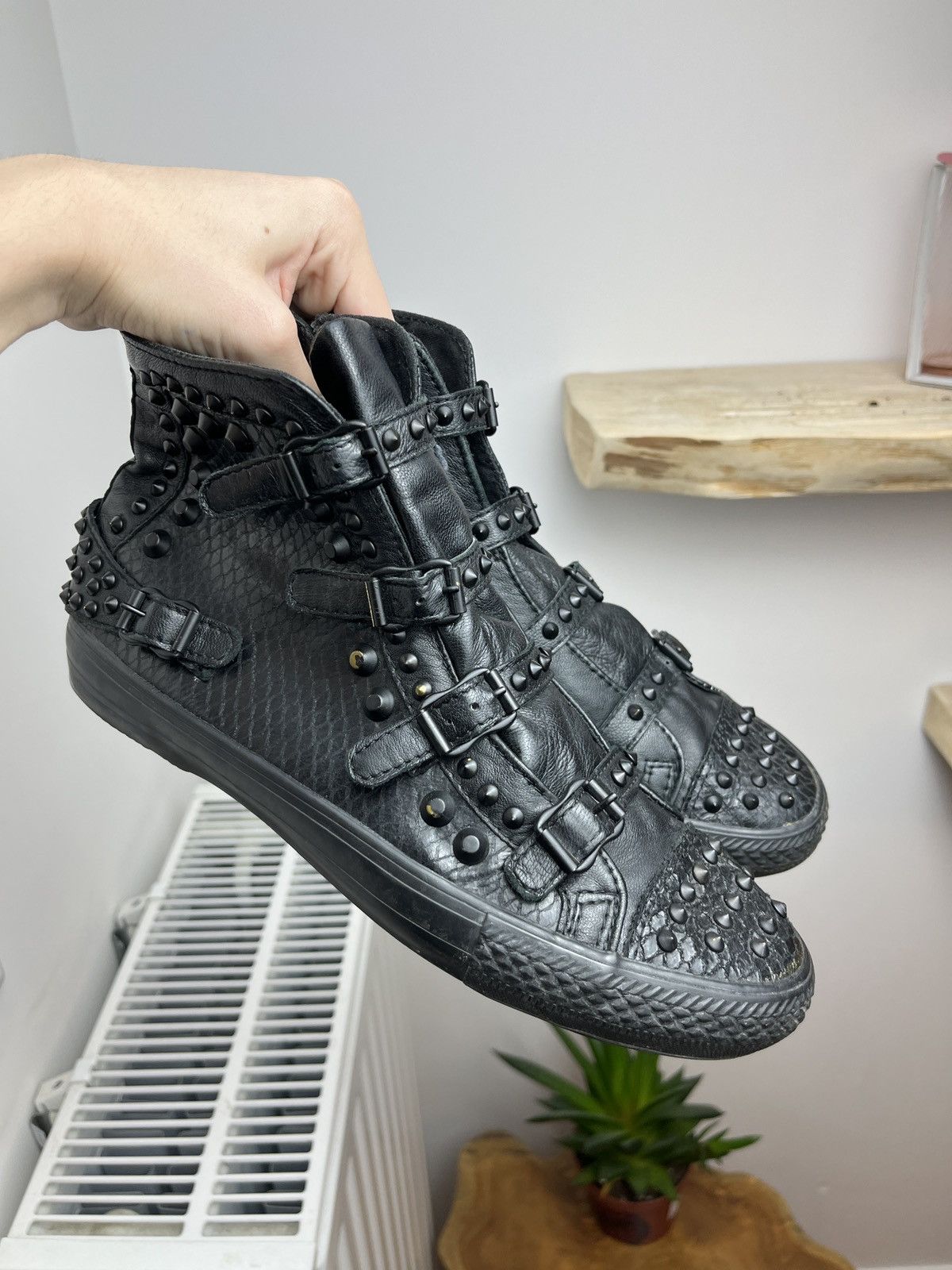 ASH Ash Vintage Studded Hi-Top Converse Punk Sneakers kmrii vibe