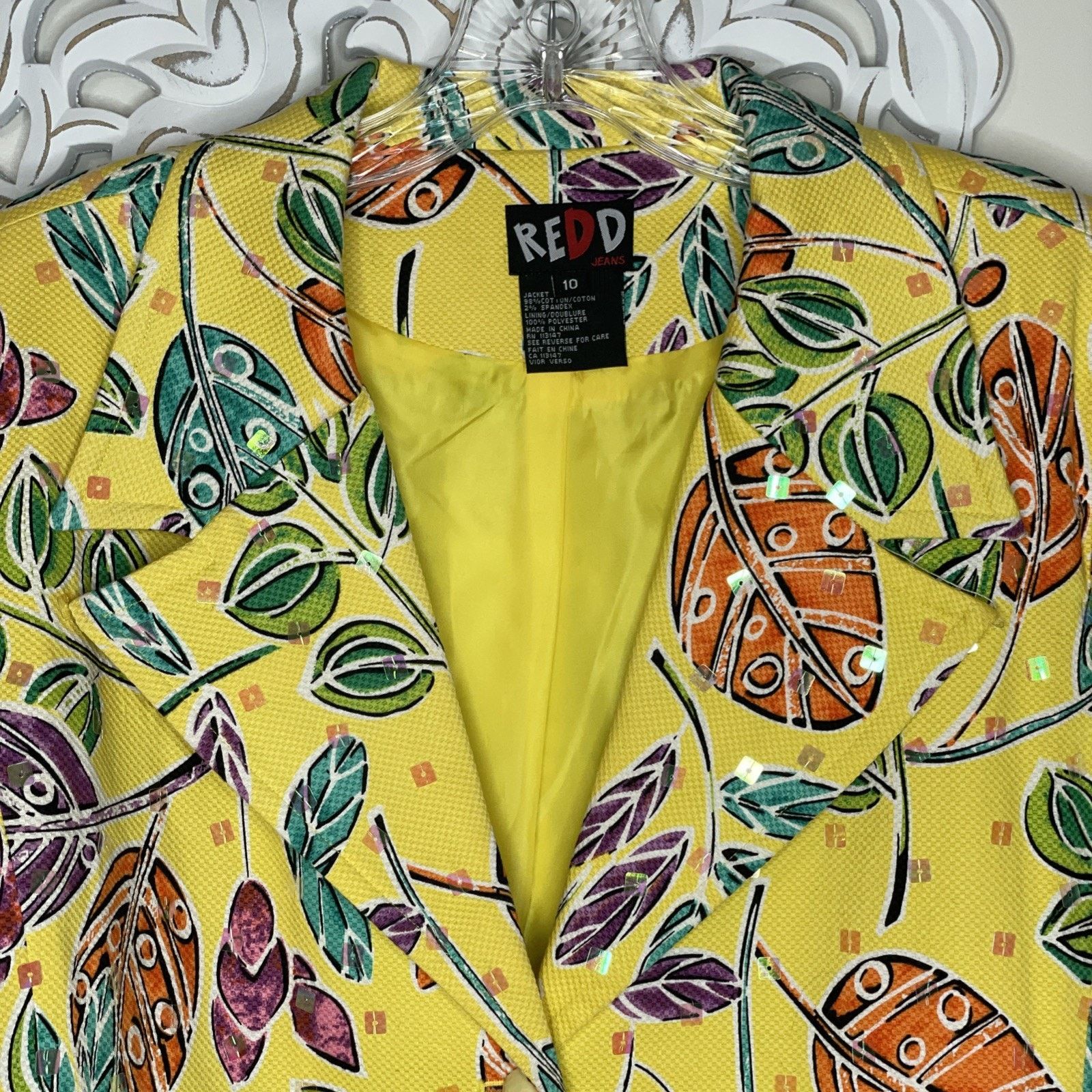 Other REDD Jeans 10 Denim JACKET Button-up Long Sleeves YELLOW Size L / US 10 / IT 46 - 7 Thumbnail