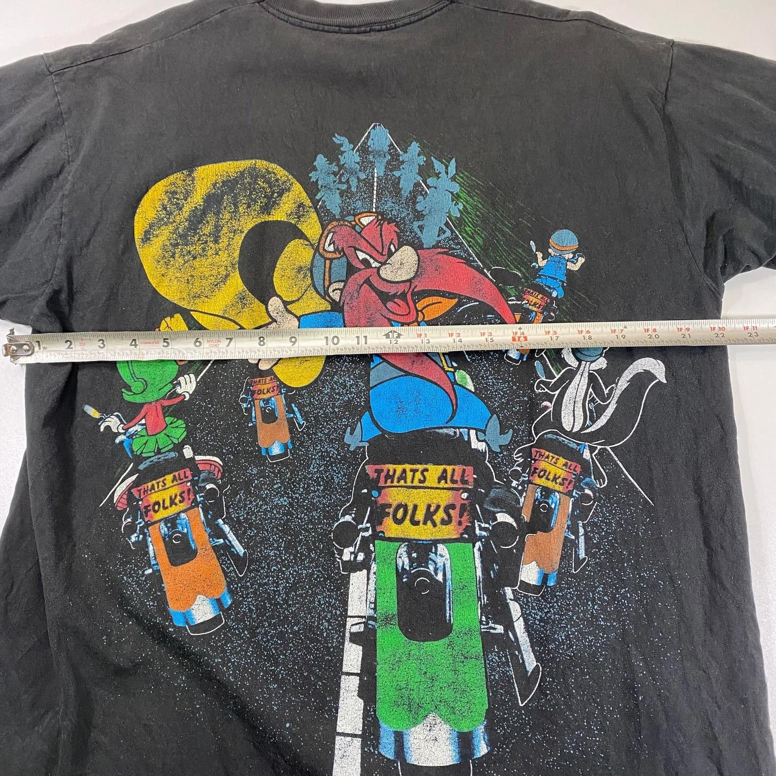 Other Vintage 1993 Looney Tunes Motorcycle Double-Sided T-Shirt Size US M / EU 48-50 / 2 - 7 Thumbnail