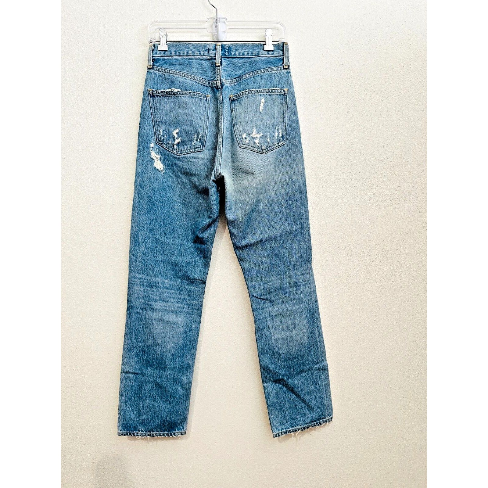 Agolde Agolde Medium Wash Mid Rise Button Fly Straight Jeans 24 Size 24" / US 00 / IT 34 - 2 Thumbnail