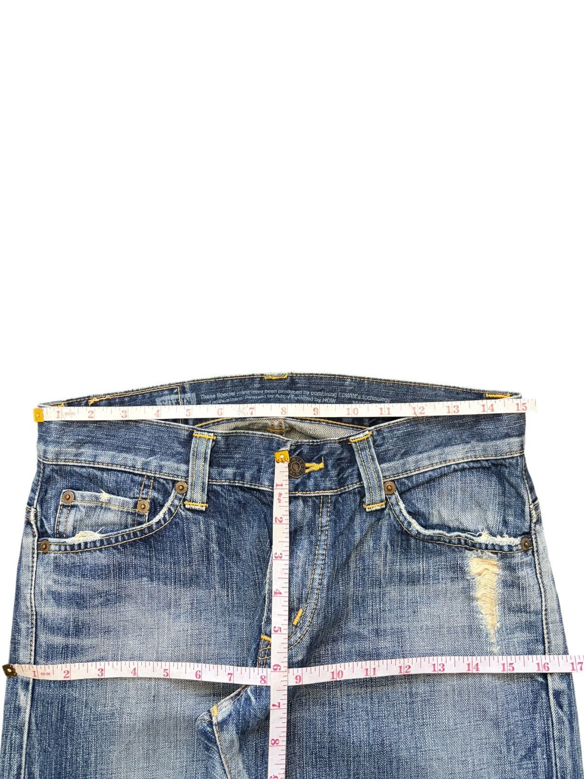 Edwin Vintage Edwin 503 Faded Wash Distress Flare Jeans Size 30" / US 8 / IT 44 - 6 Thumbnail